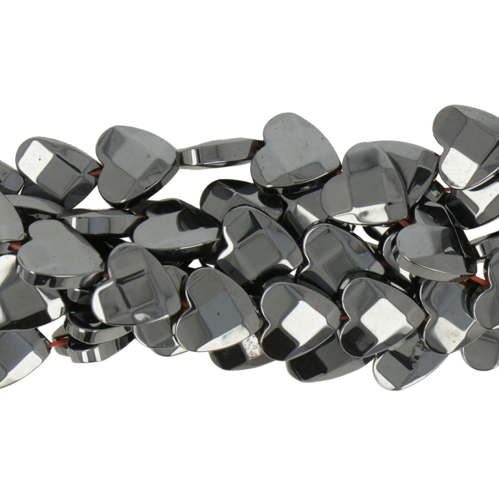 hematite faceted heart 8mm | 12pc