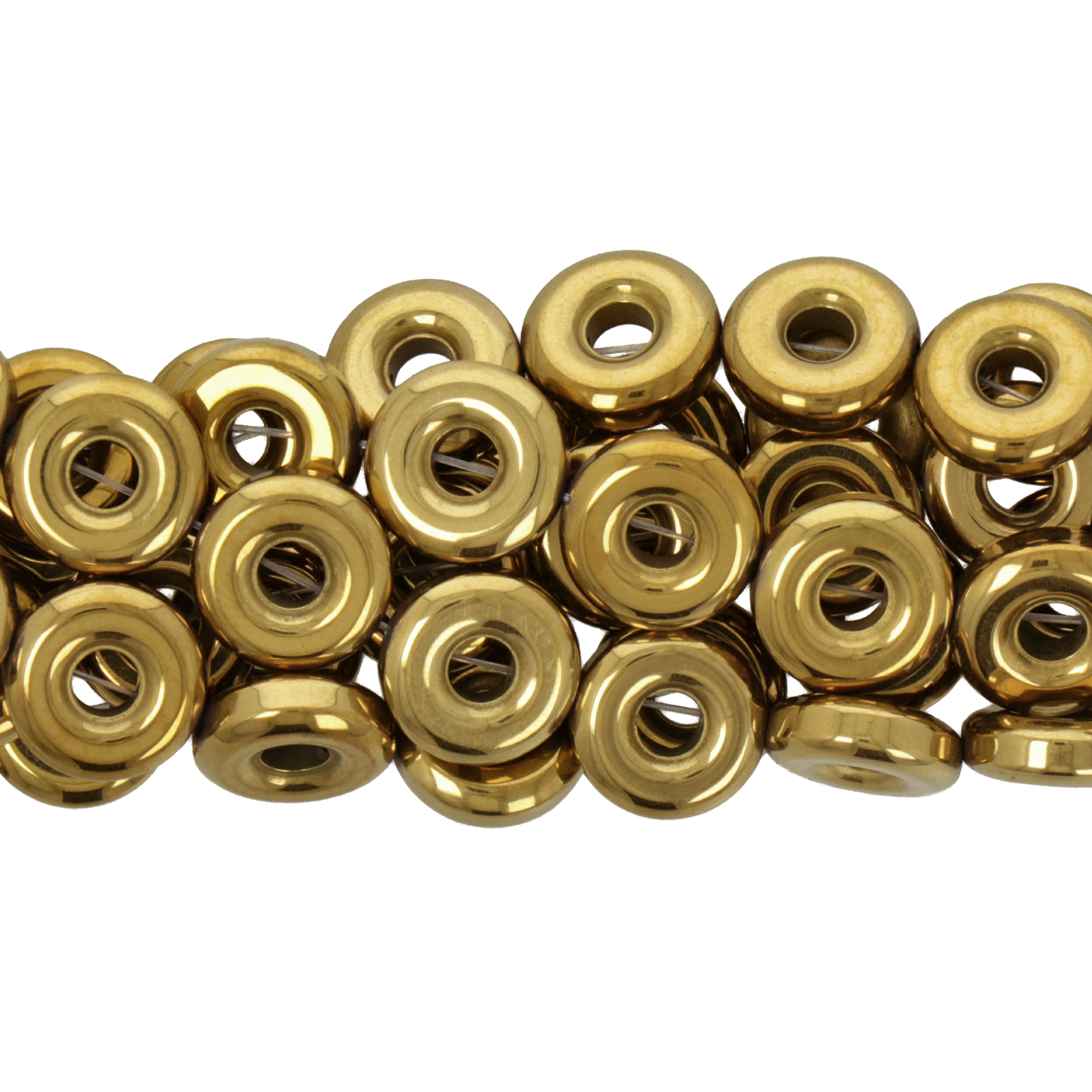 hämatit plated gold donut glatt 10mm | 10st