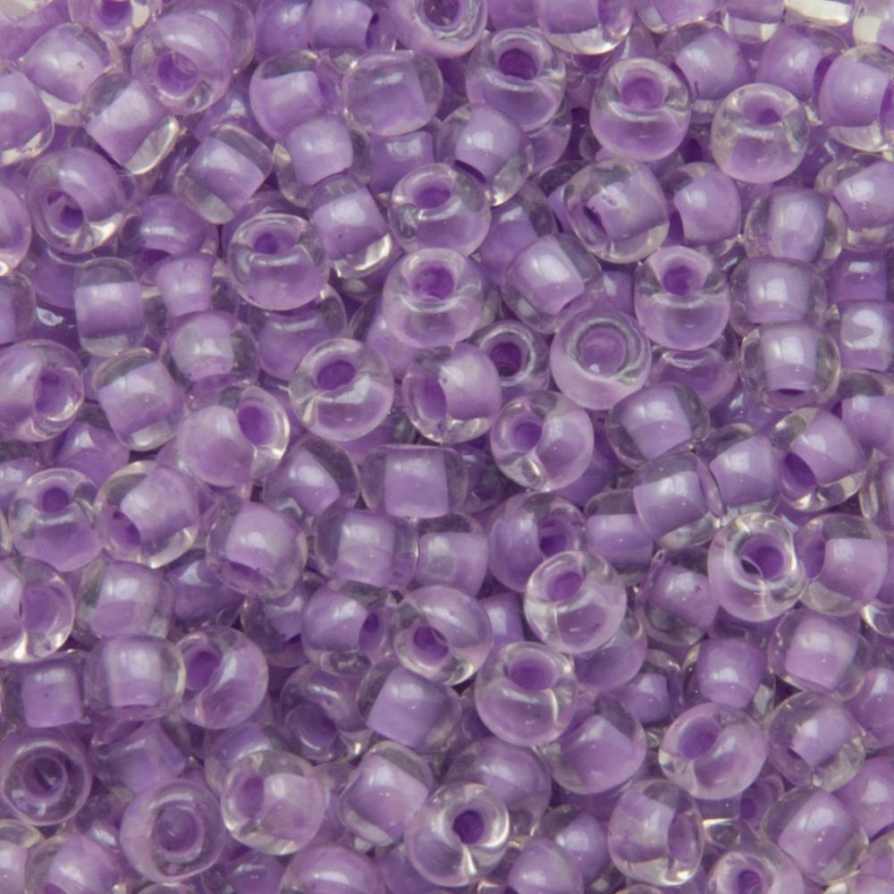 rocaille toho seed beads 6/0 - inside color crystal/lilac lined (943) | 10gr