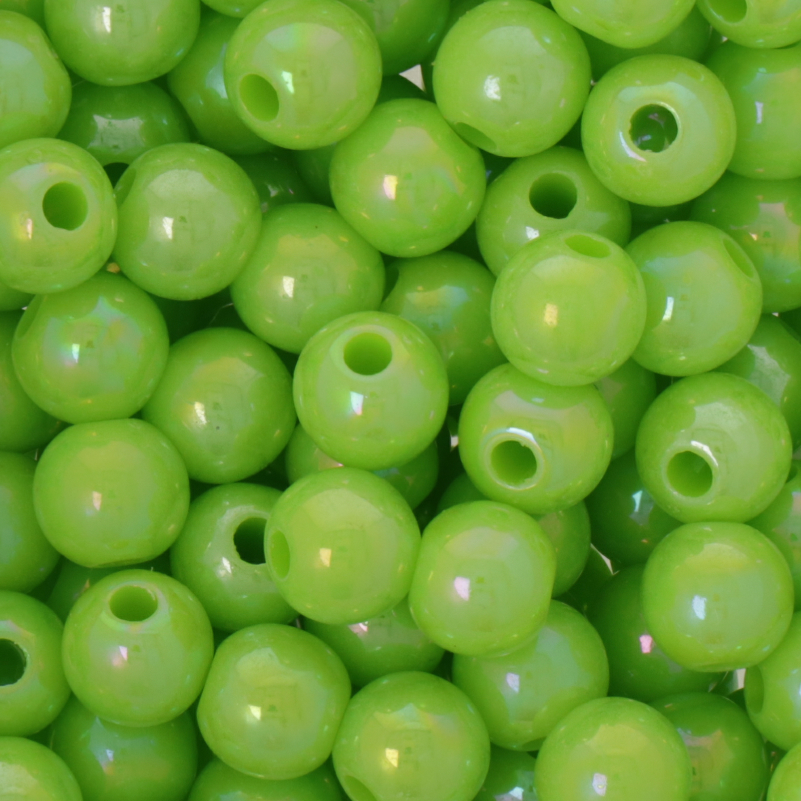 plastic pearl - green luster 6mm - 210pc aprox. | 25gr