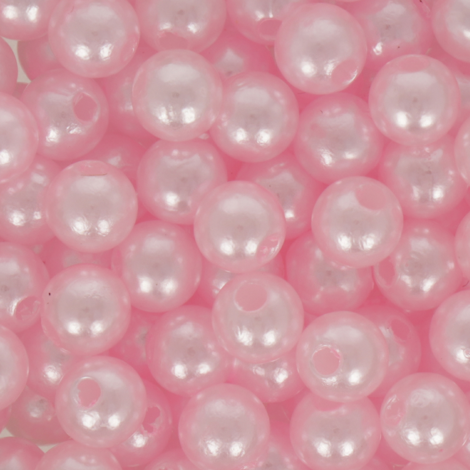 plastic pearl - pink 6mm - 210pc aprox. | 25gr