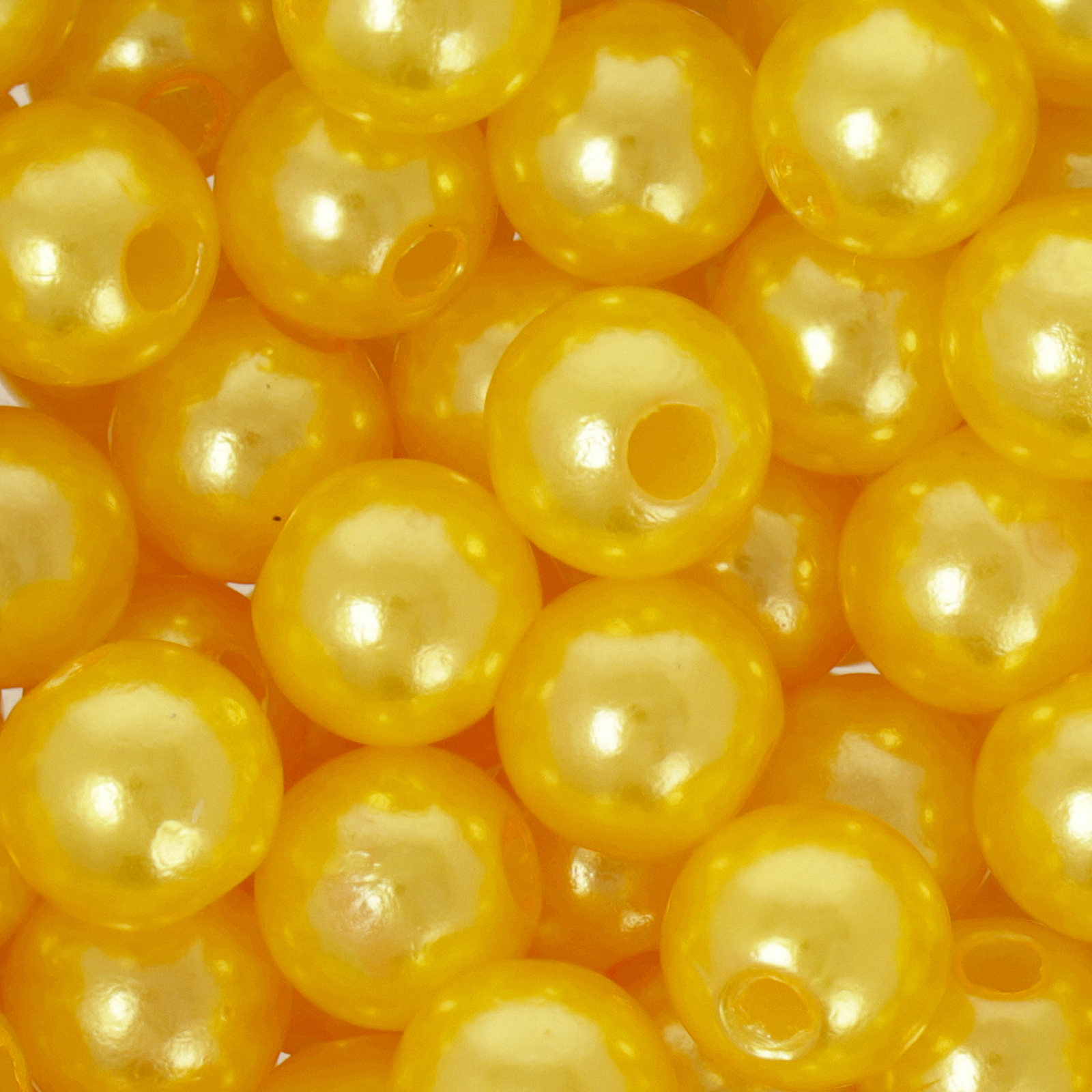 plastic pearl - gold 8mm - 100pc aprox. | 25gr