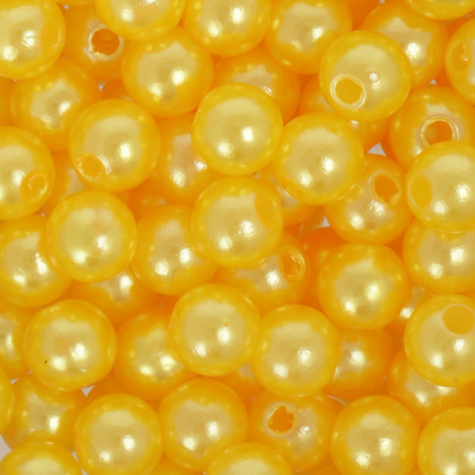 plastic pearl - gold 6mm - 210pc aprox. | 25gr