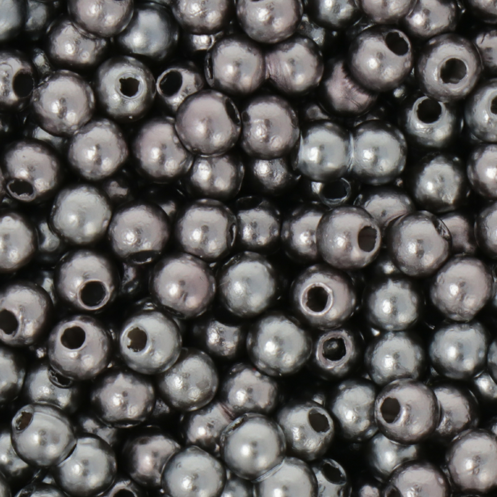 plastic pearl - hematite 4mm - 650pc aprox. | 25gr