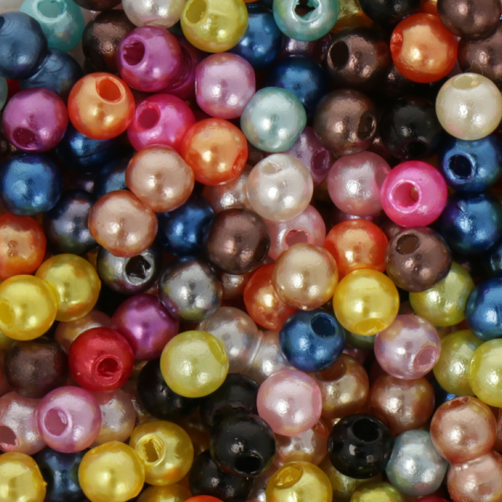 plastic pearl - mixed colors 4mm - 650pc aprox. | 25gr