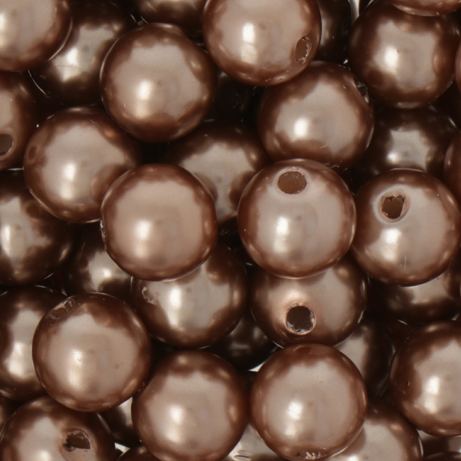 plastic pearl - bronze 8mm - 100pc aprox. | 25gr