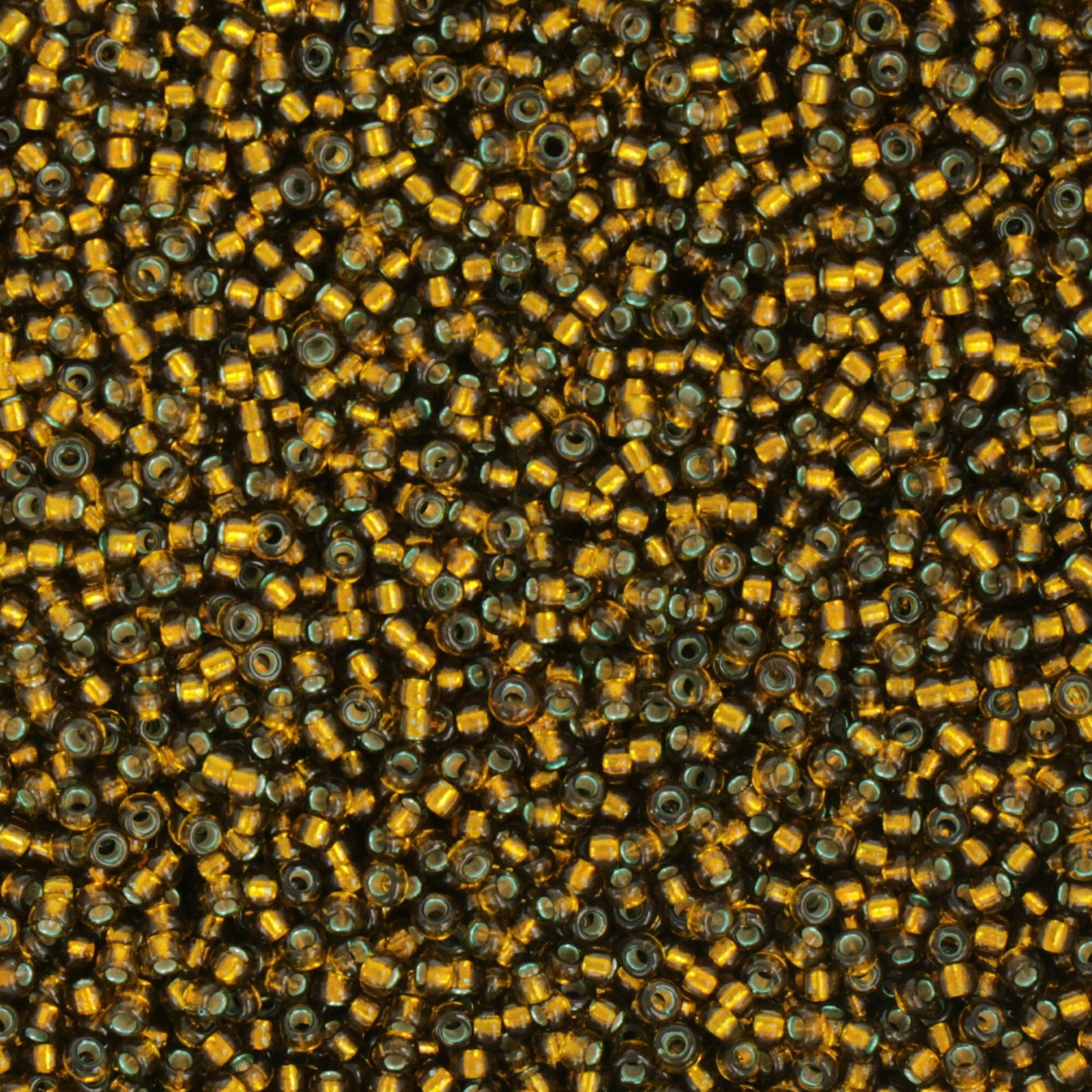 miyuki rocailles 15/0 - dyed silver-lined golden olive (1421) | 10gr