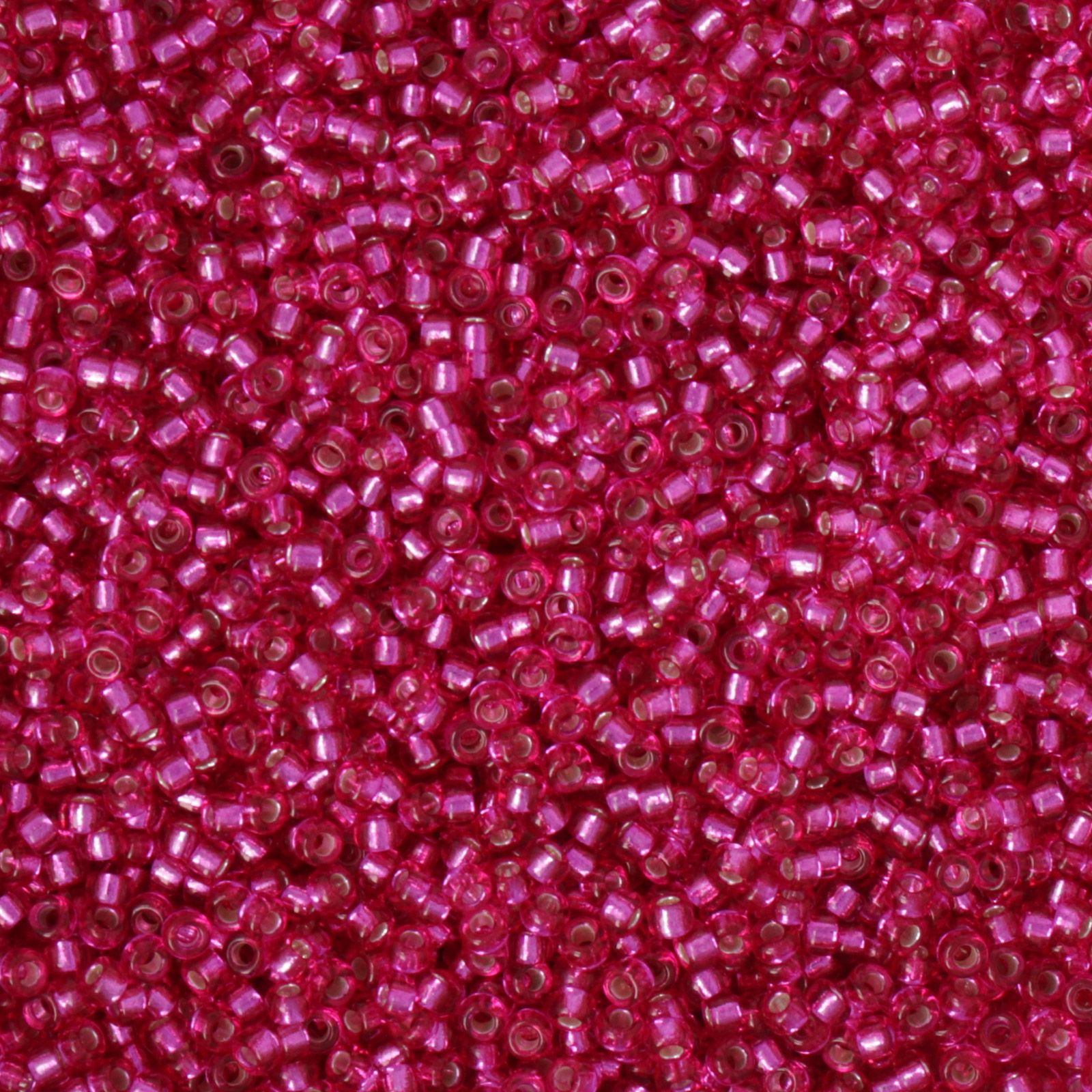 miyuki rocailles 15/0 - dyed silver-lined raspberry (1436) | 10gr