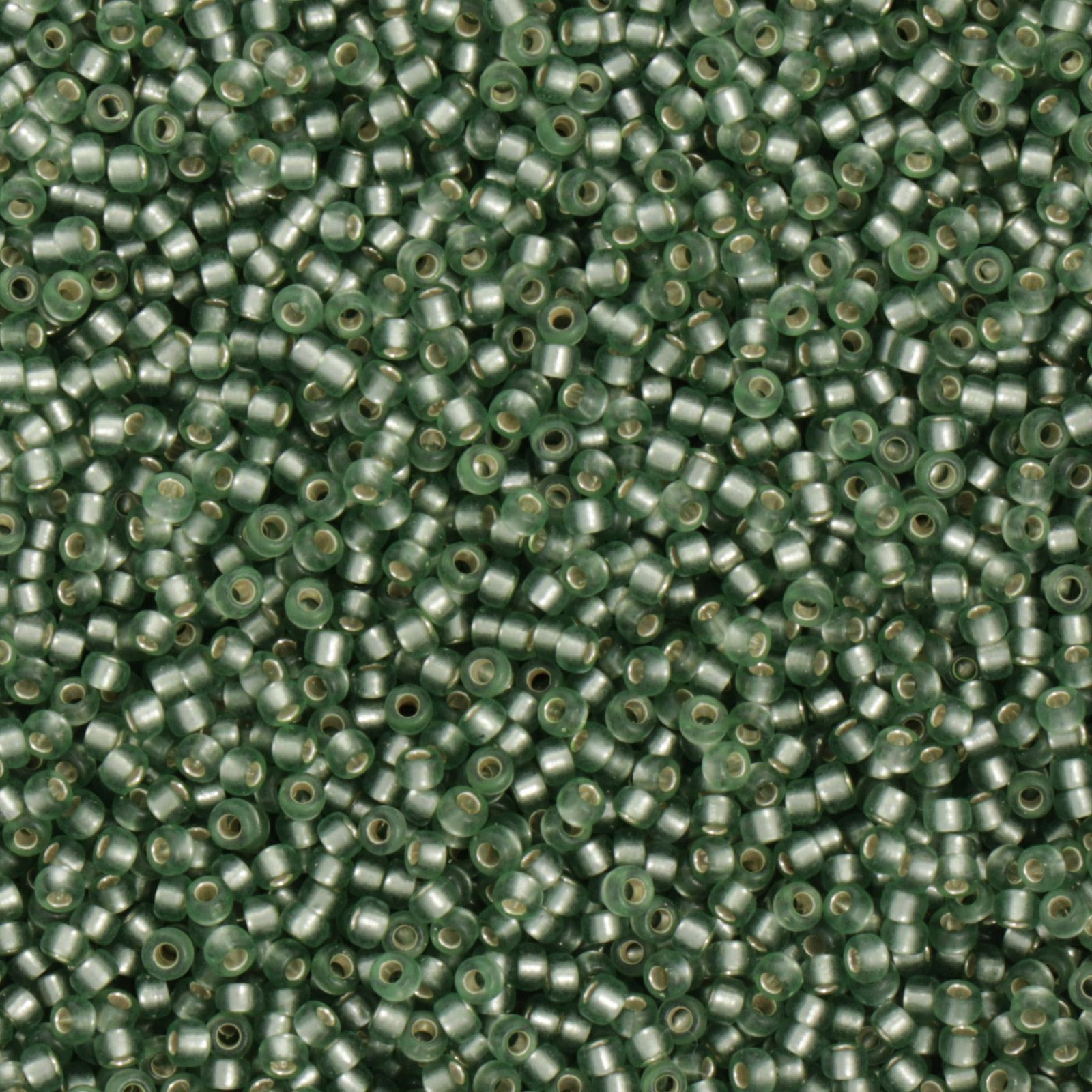 miyuki rocailles 15/0 - dyed semi-frosted silver-lined moss green (1630) | 10gr