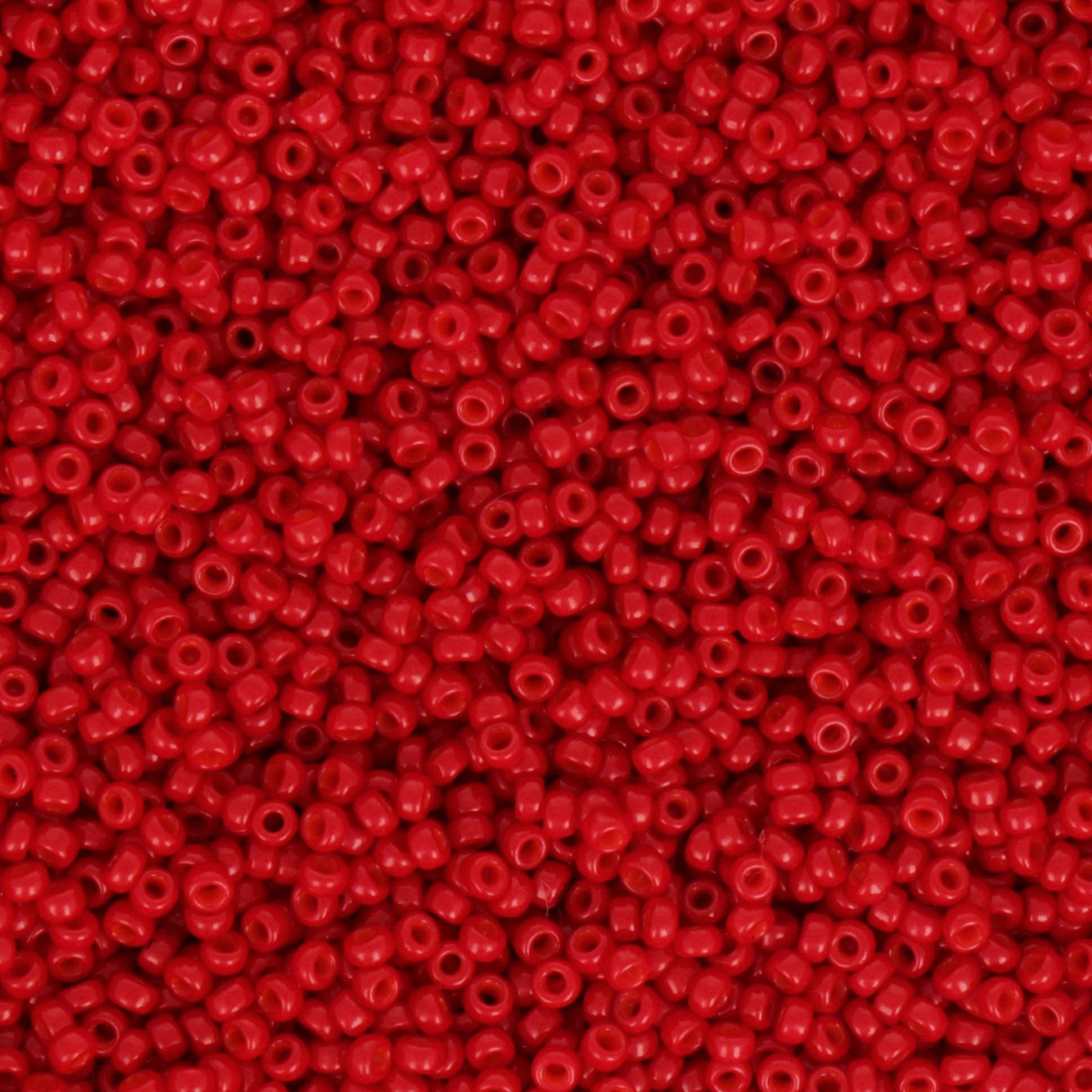 miyuki rocailles 15/0 - dyed semi-frosted opaque bright red (1684) | 10gr