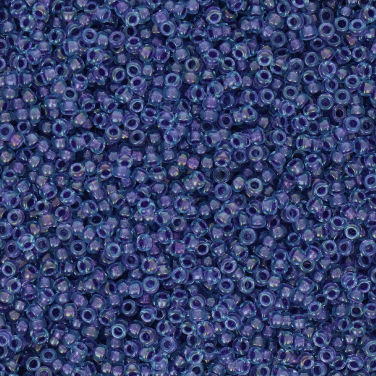 miyuki rocailles 15/0 - sparkling purple lined aqua luster (1827) | 10gr