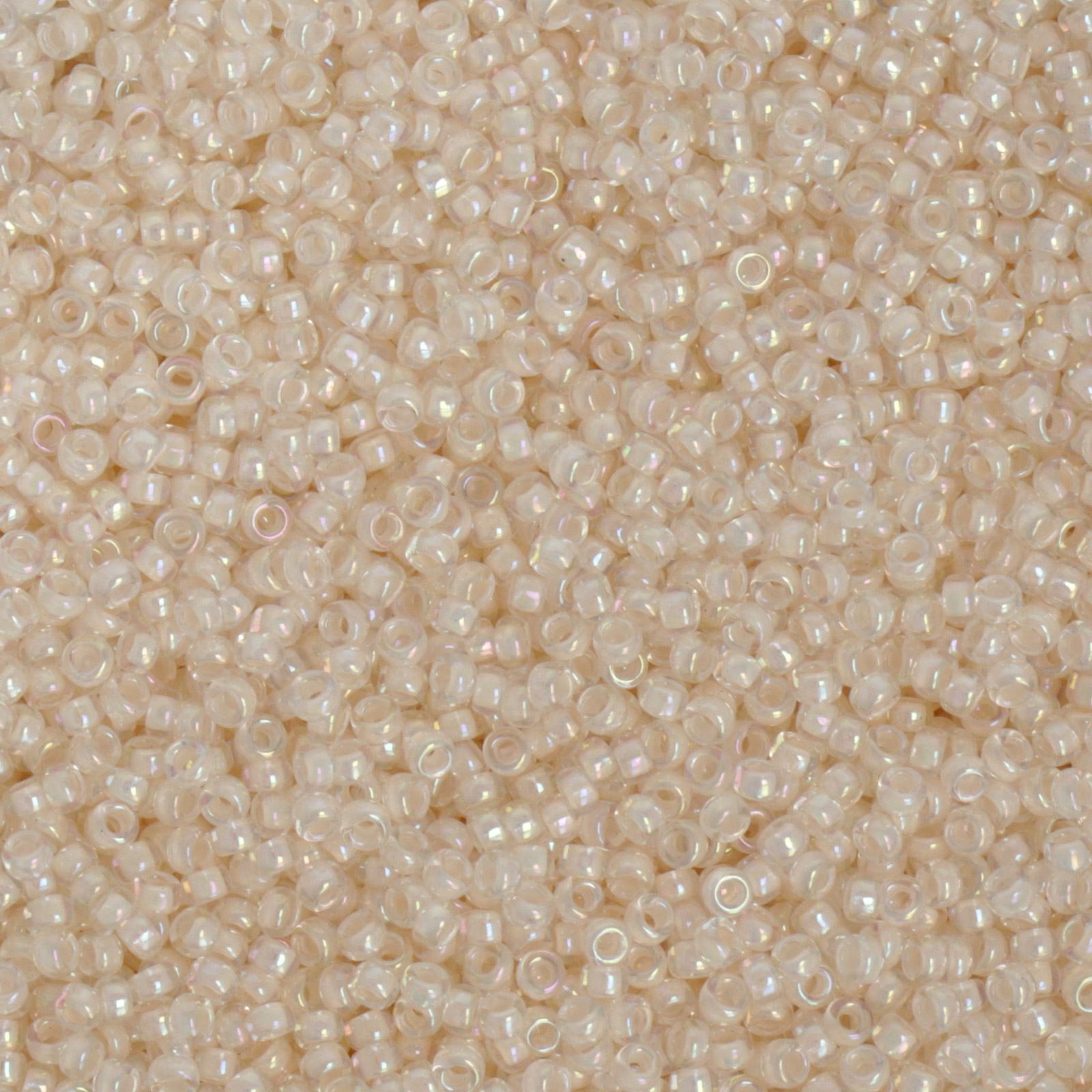 miyuki rocailles 15/0 - color-lined pale peach/crystal ab (281) | 10gr