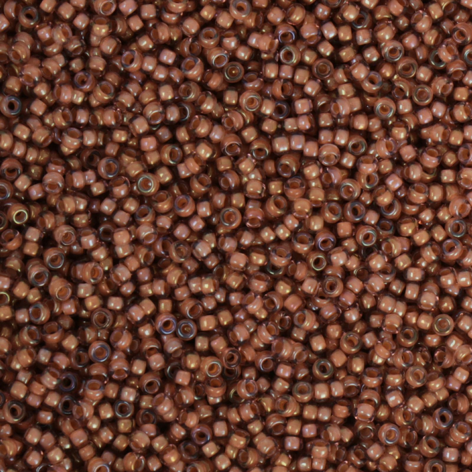 miyuki rocailles 15/0 - color-lined cinnamon/crystal luster (337) | 10gr