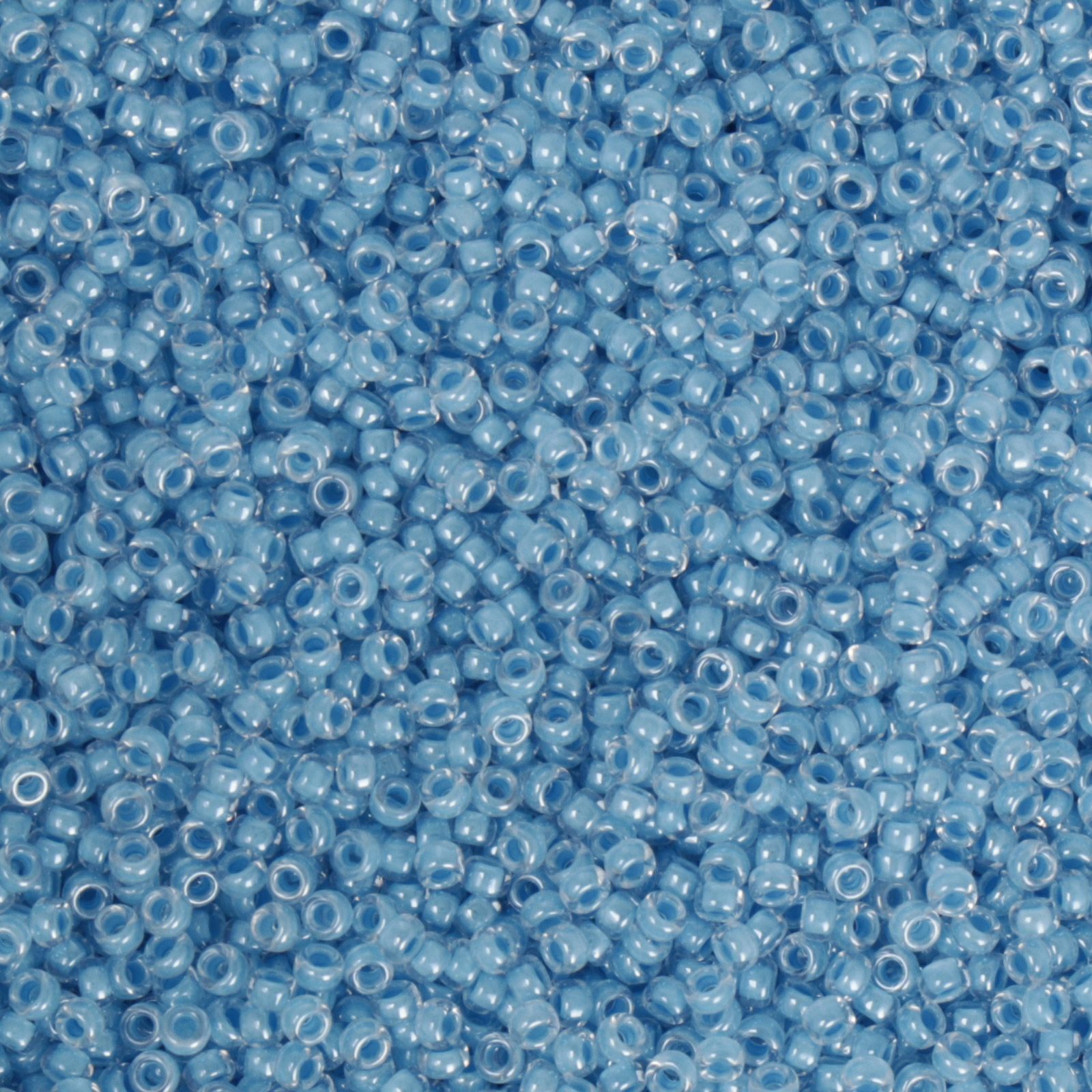 miyuki rocailles 15/0 - color-lined sky blue/crystal (221) | 10gr