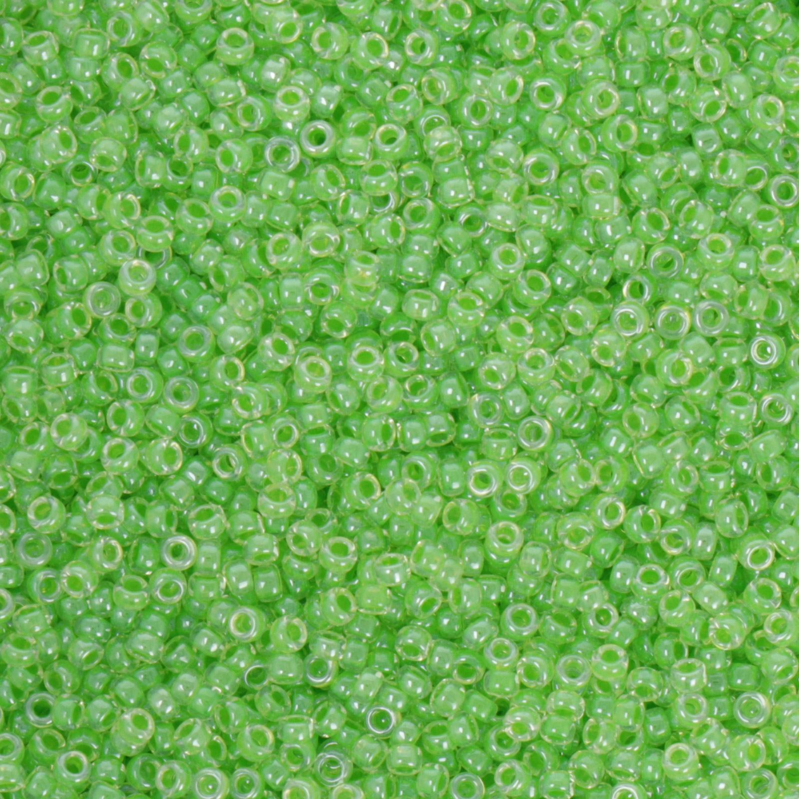 miyuki rocailles 15/0 - color-lined light green/crystal (228) | 10gr