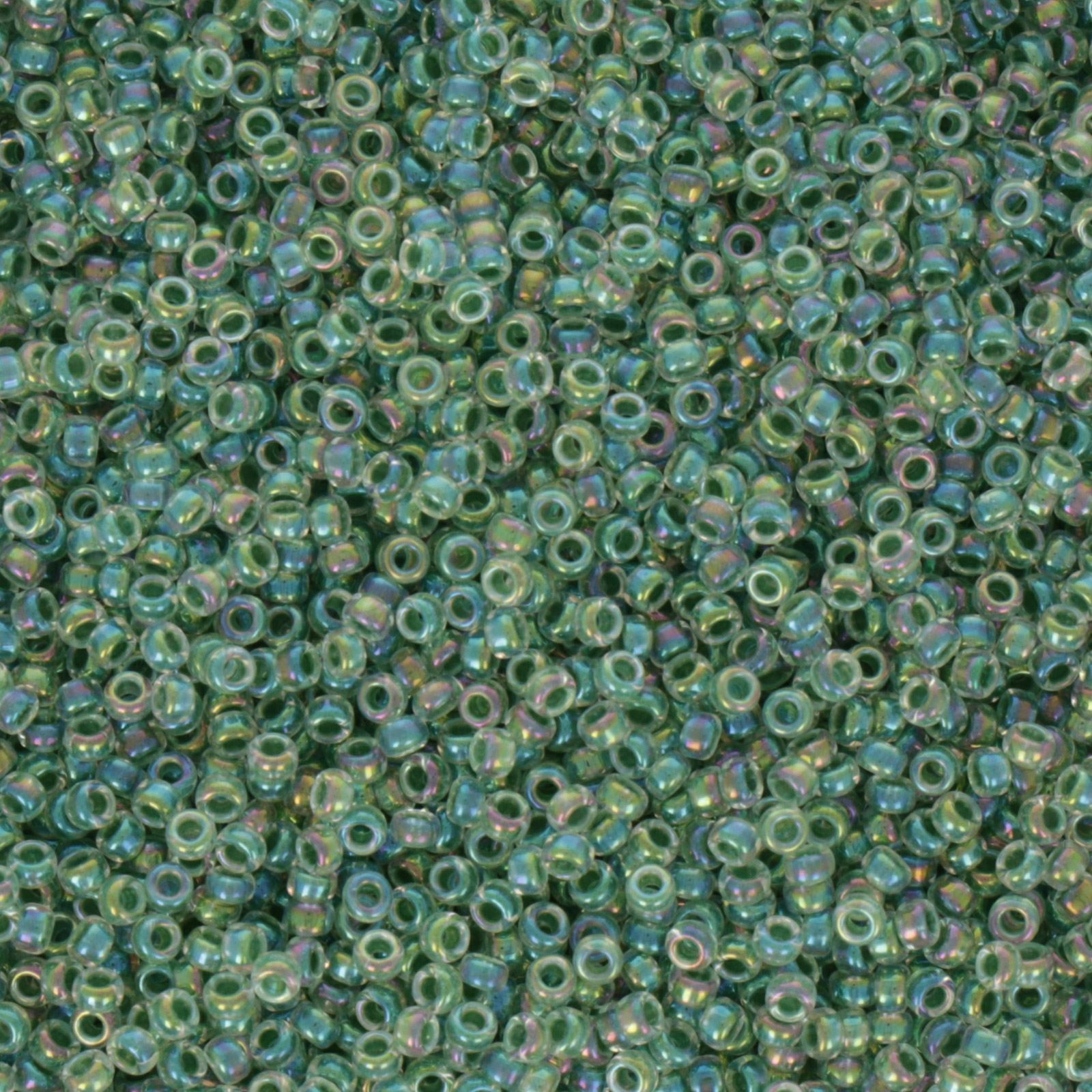 miyuki rocailles 15/0 - color-lined lime/crystal ab (277) | 10gr