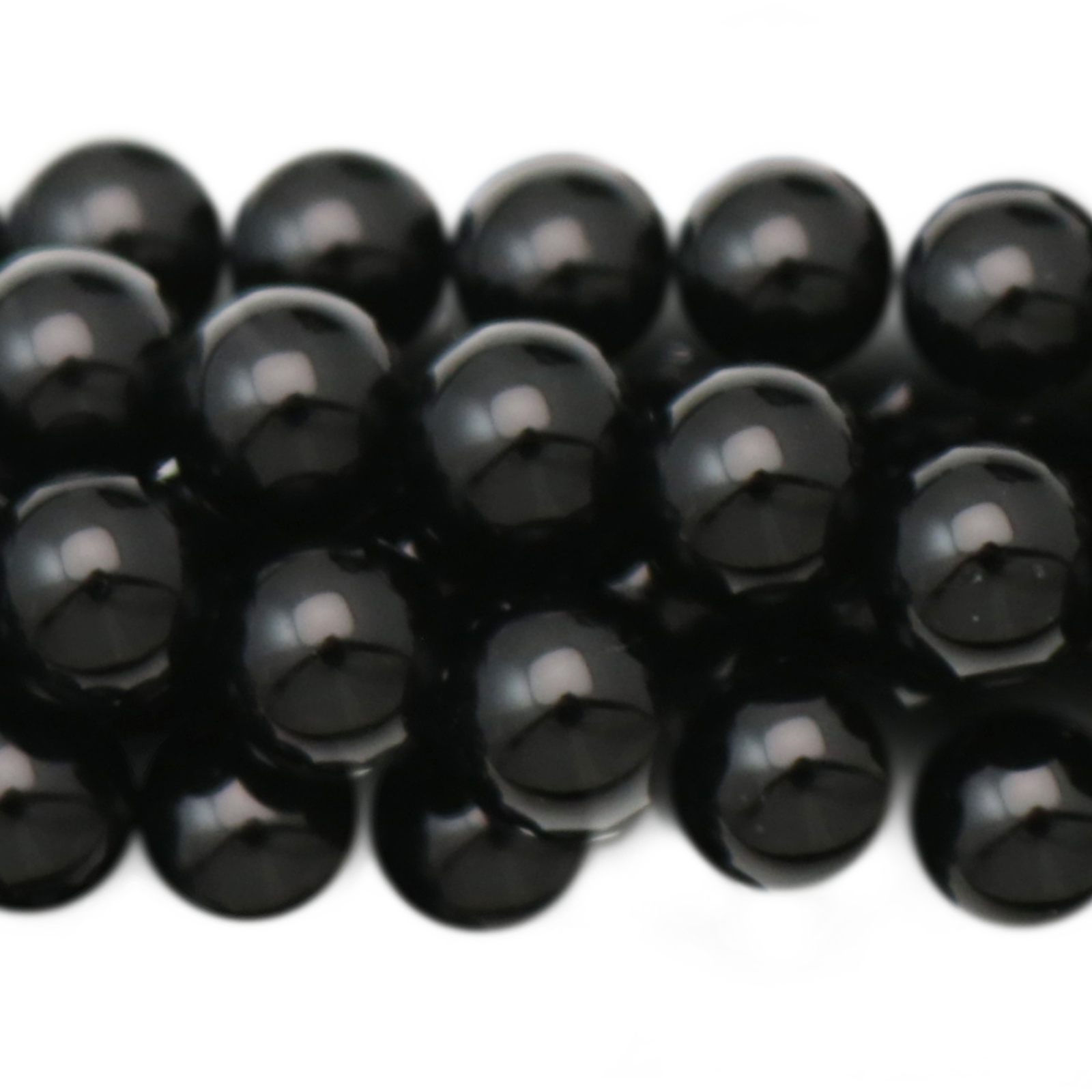 black onyx smooth round 10mm | 16-inch strand