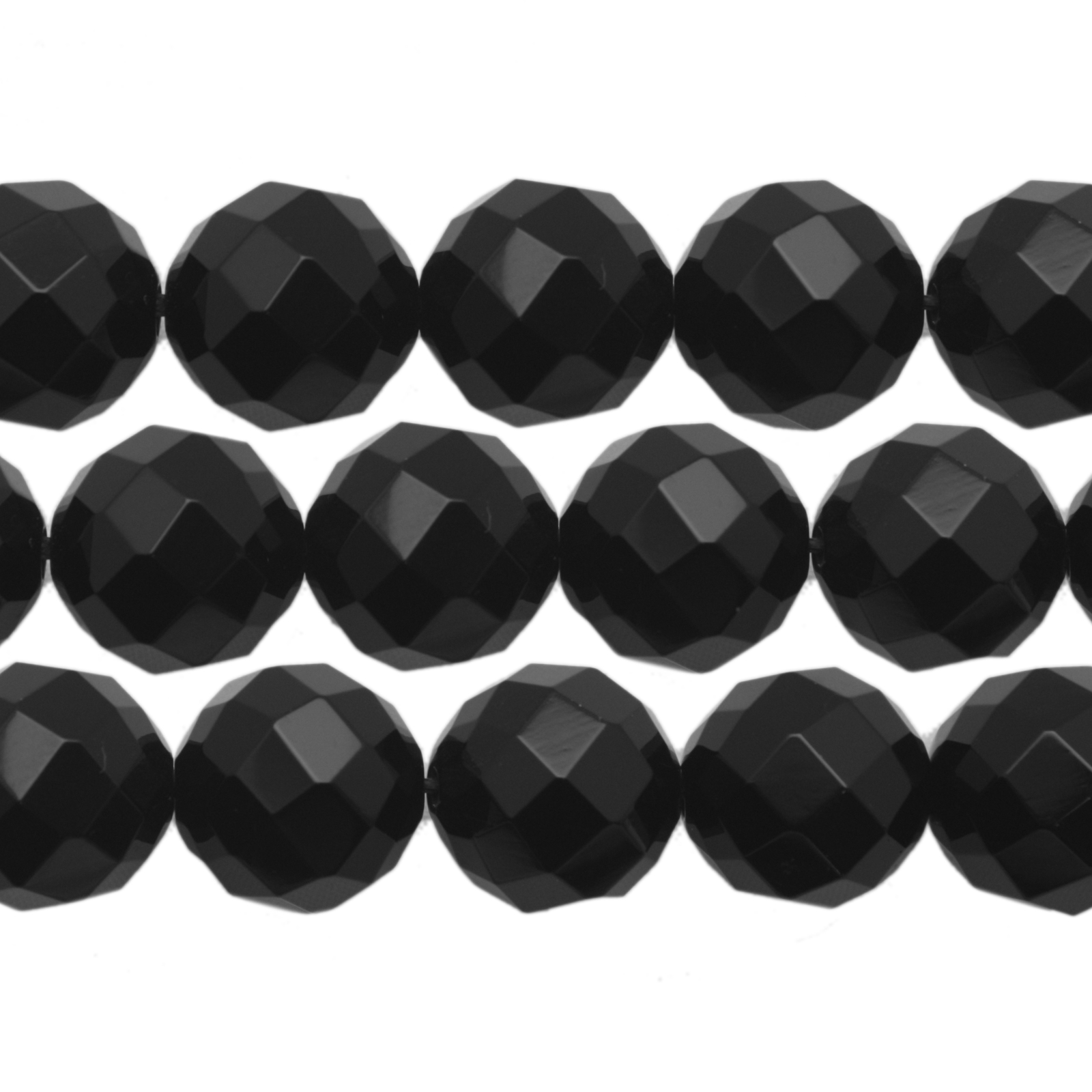 schwarz onyx facettiertes runde 14mm | strang 38/40cm