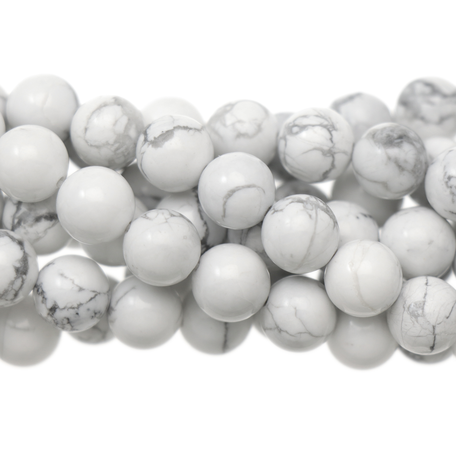 white howlite smooth round 8mm | 15/16-inch strand