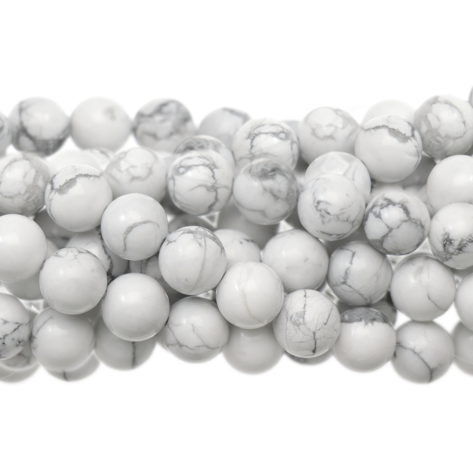 white howlite smooth round 6mm | 15/16-inch strand