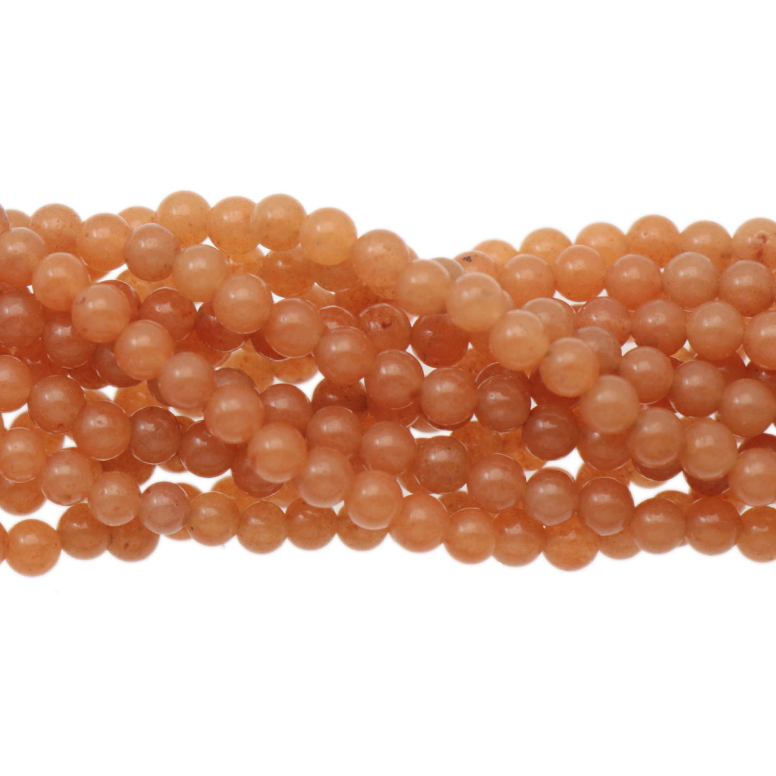 peach avventurine smooth round 4mm | 16-inch strand