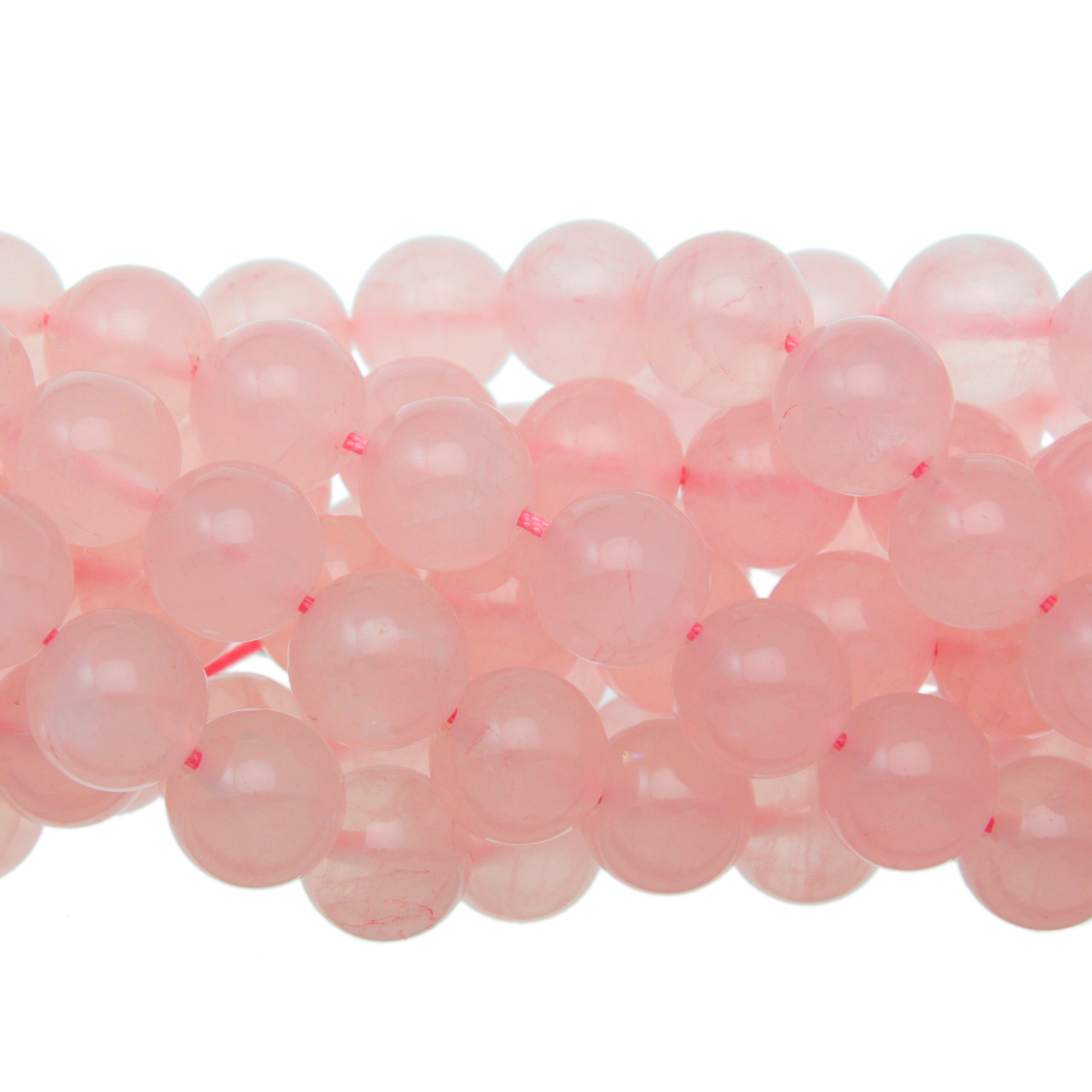 rose quartz smooth round 8mm | 16-inch strand