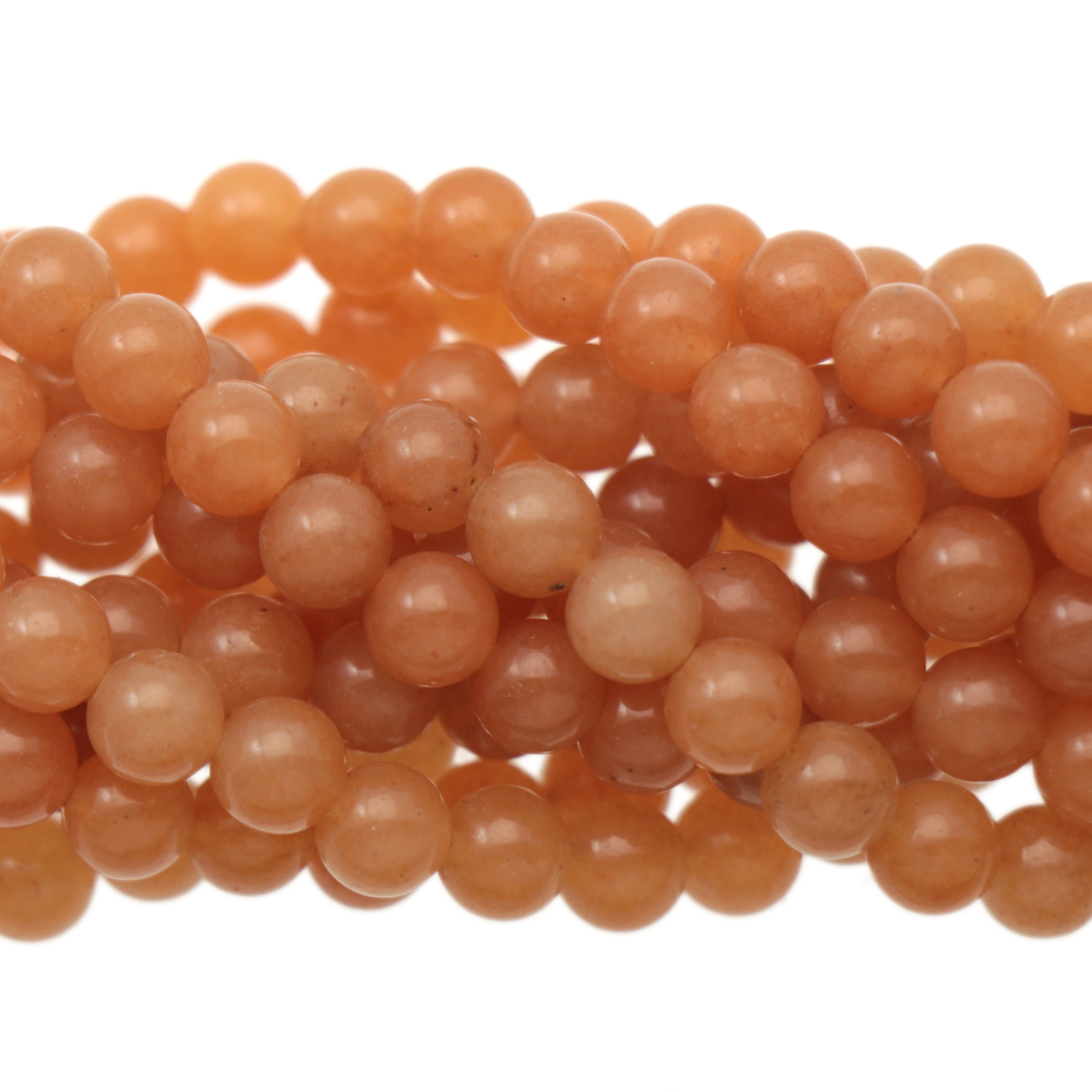 peach avventurine smooth round 6mm | 16-inch strand