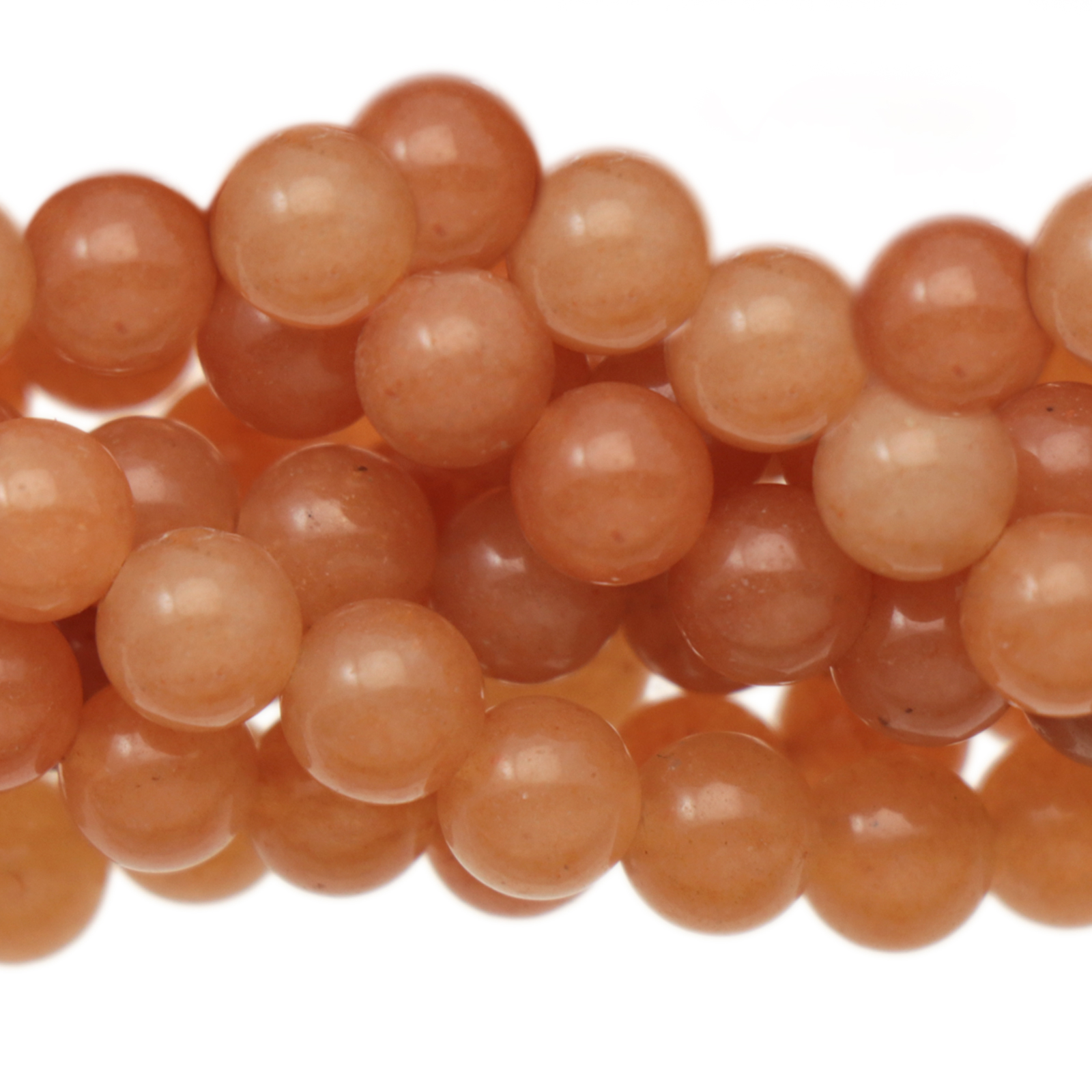 peach avventurine smooth round 8mm | 16-inch strand