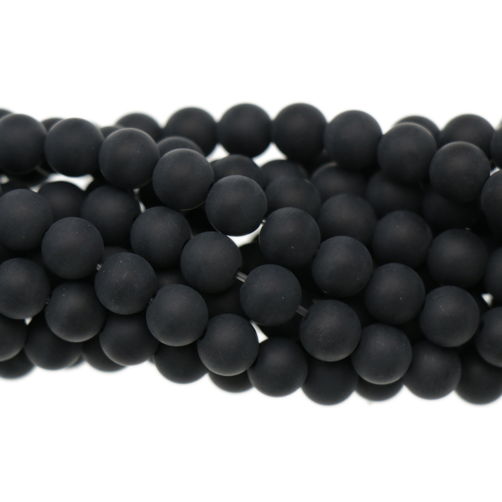 matte black onyx smooth round 6mm | 16-inch strand