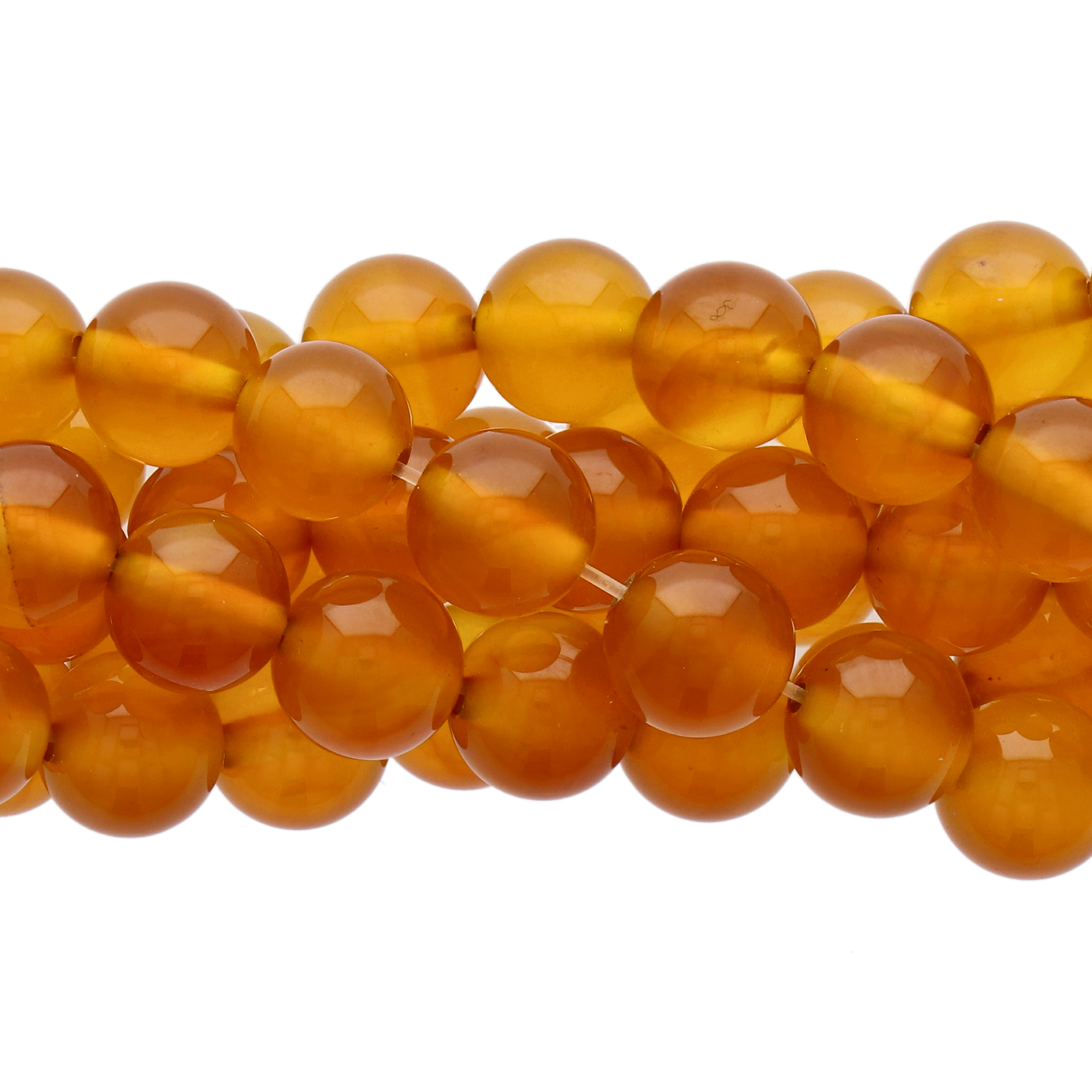 amber yellow agate smooth round 8mm | 10pc