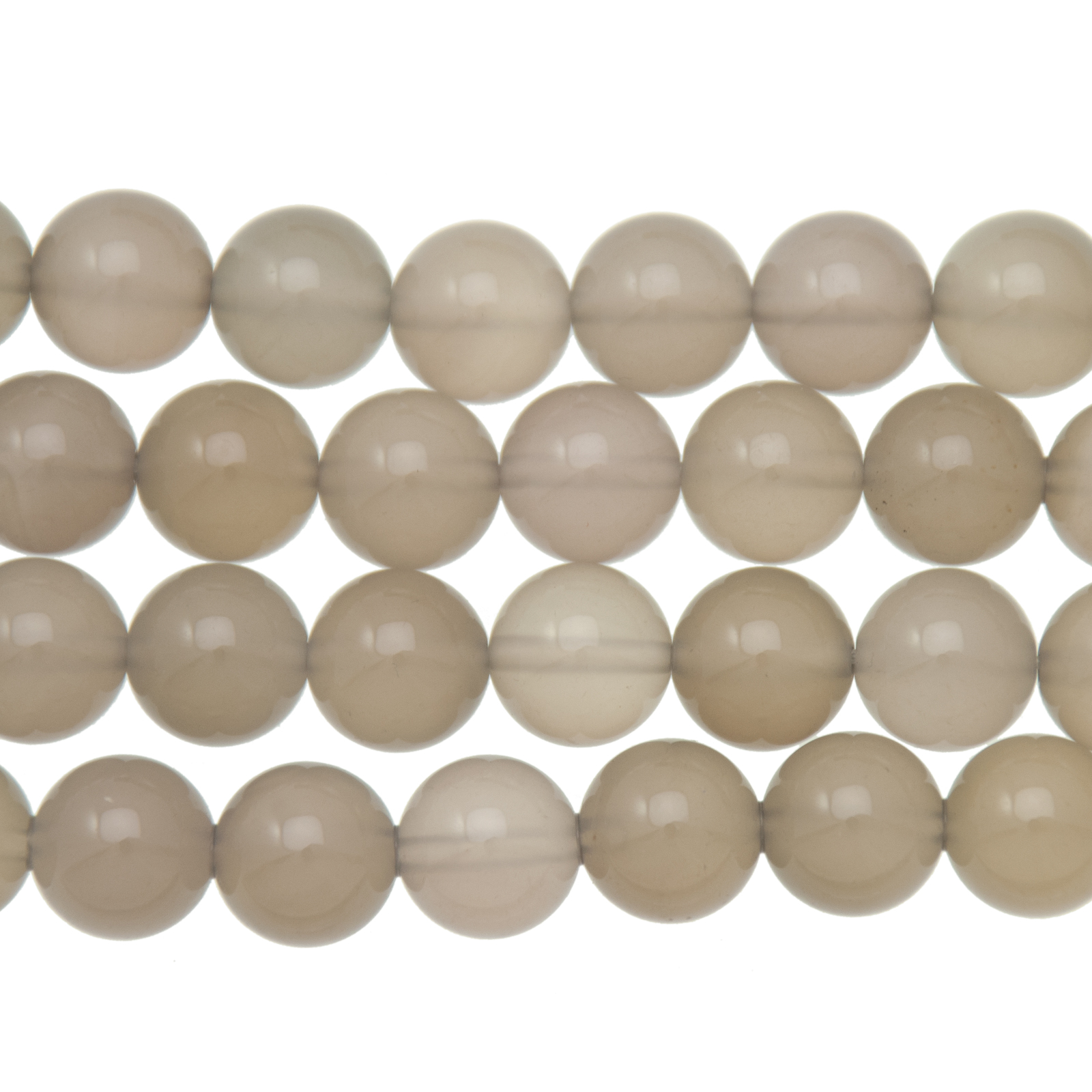 grey agate smooth round 10mm | 16-inch strand