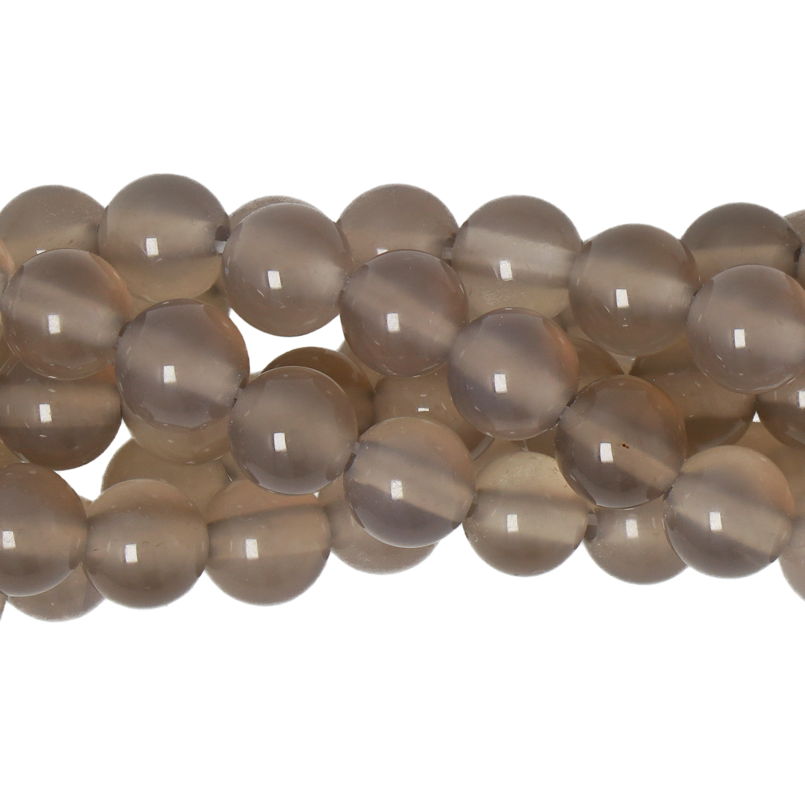 grey agate smooth round 6mm | 16-inch strand