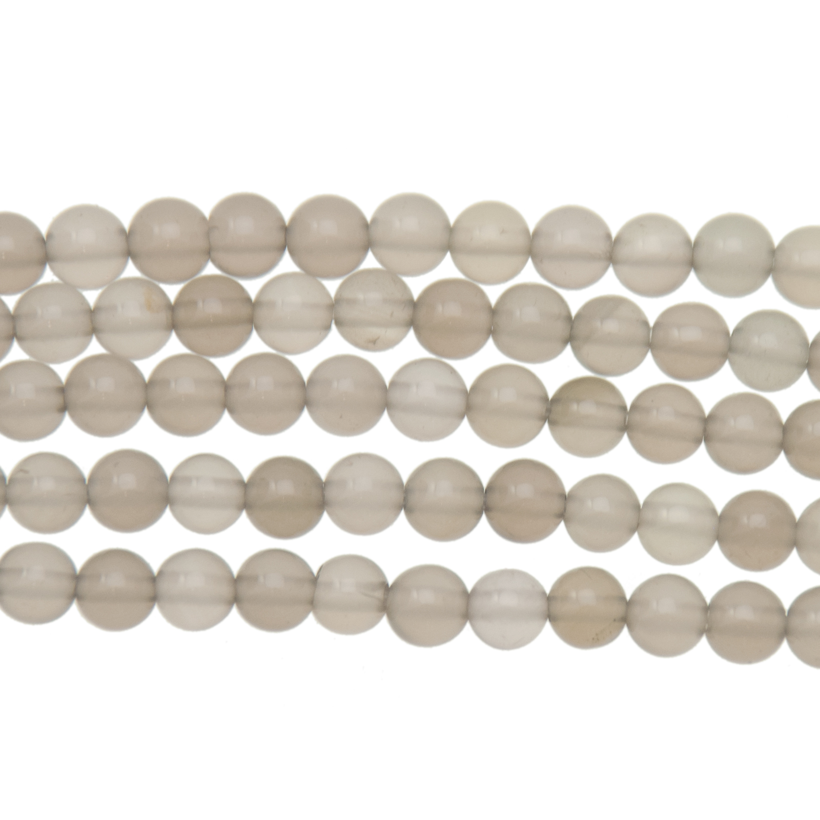 grey agate smooth round 4mm | 16-inch strand