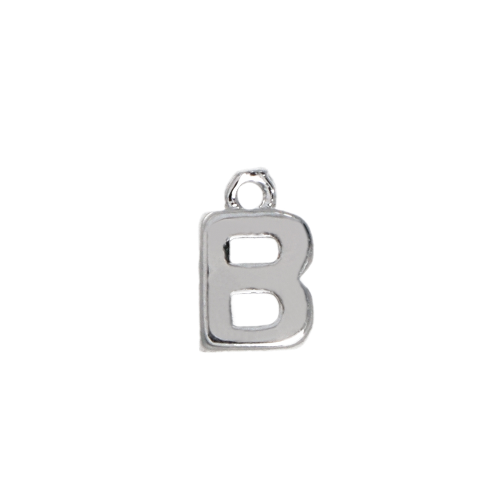 anhänger alphabet buchstabe b rhodium versilbert 8mm | 2st