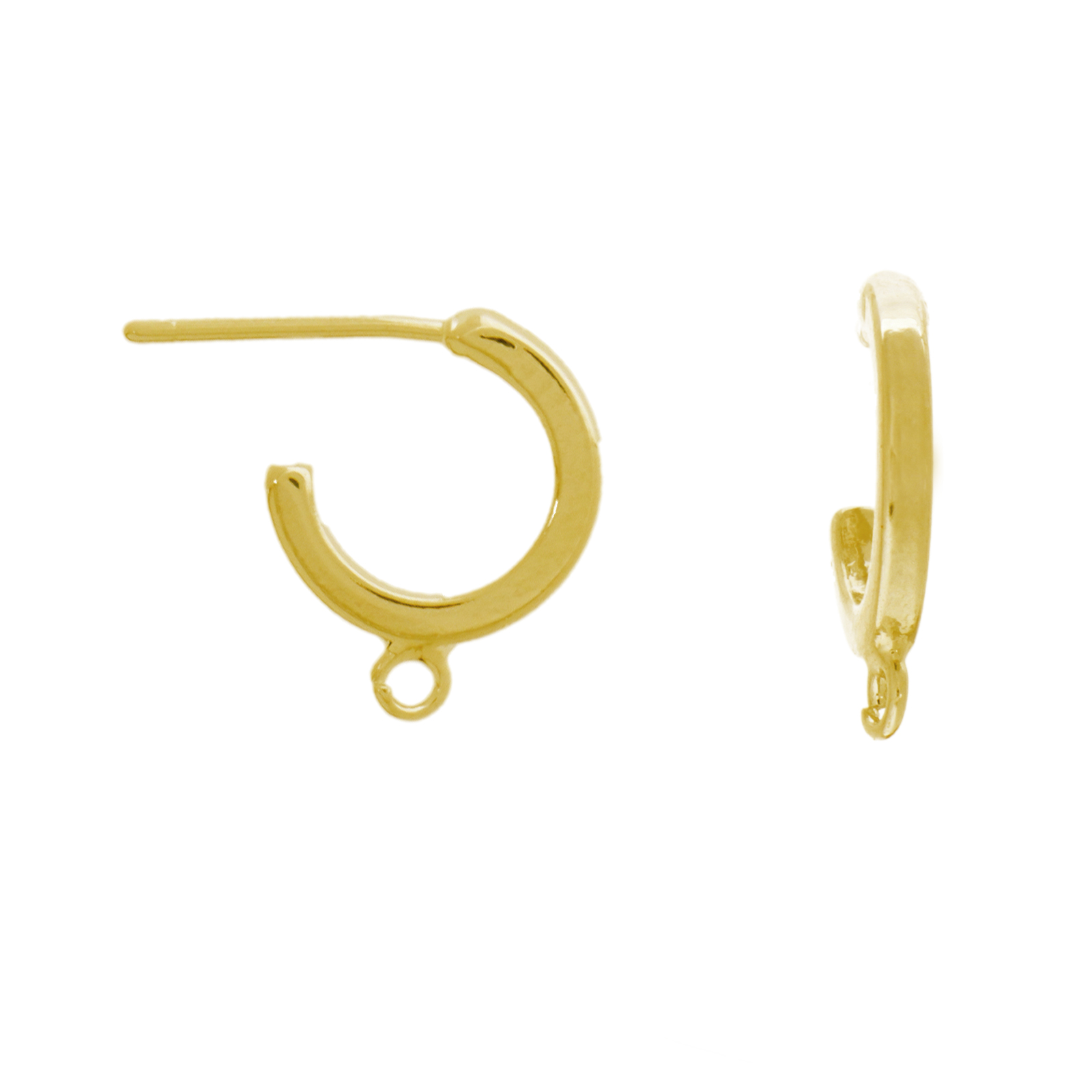 gold plated c-hoop earring 14x2mm | 2pc