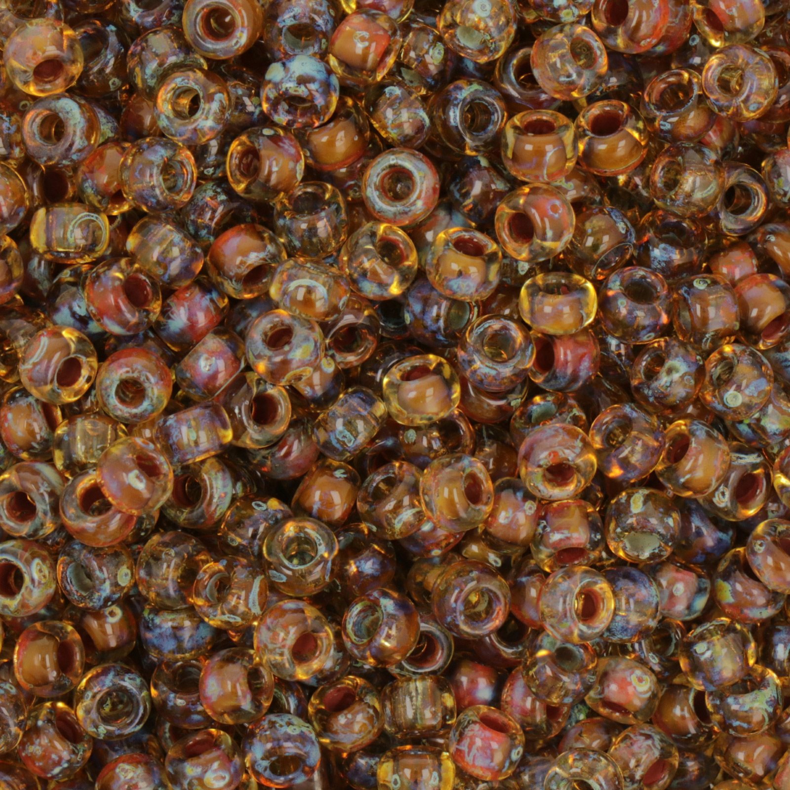 miyuki rocailles 6/0 - picasso transparent saffron (4501) | 10gr