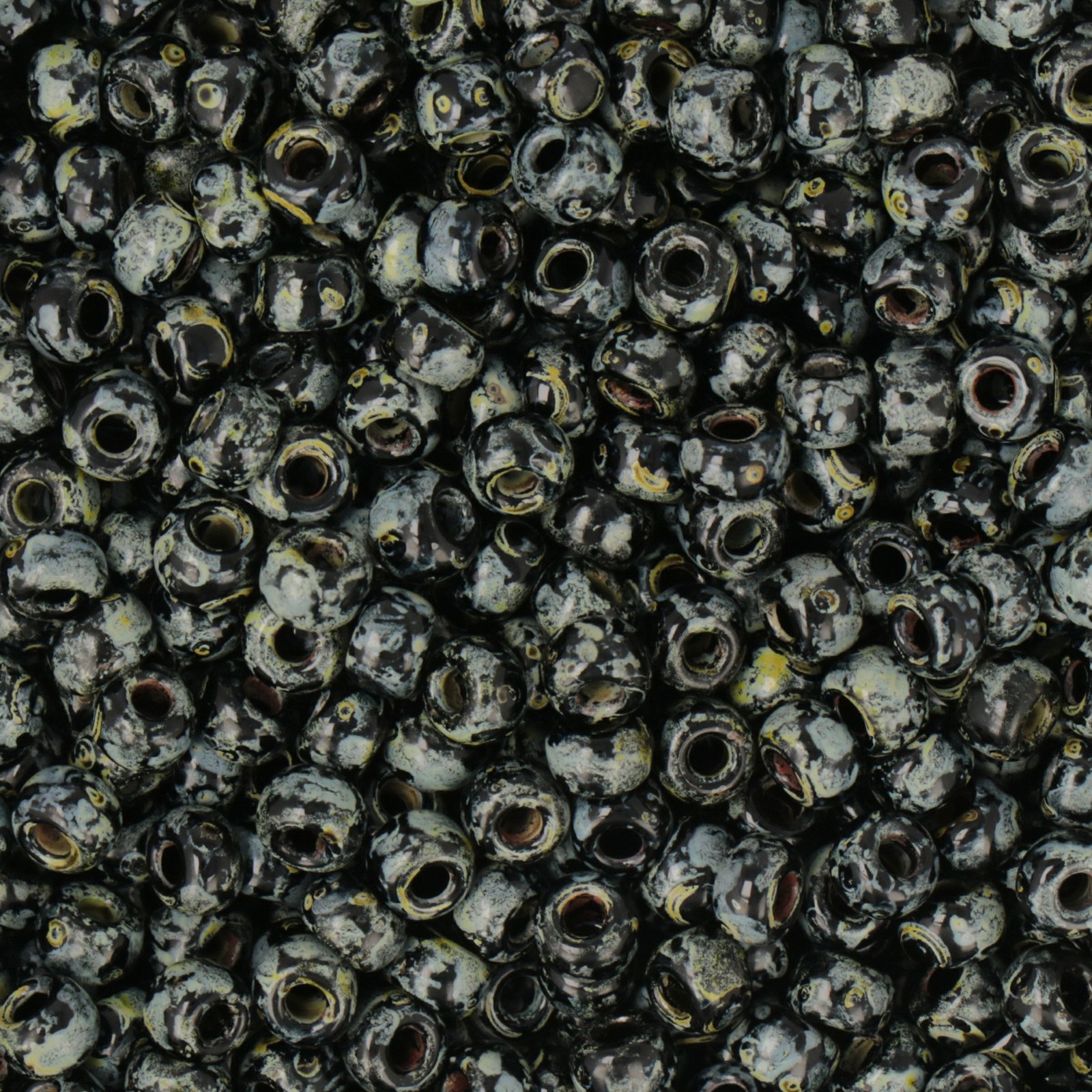 miyuki rocailles 6/0 - picasso opaque smoky black (4511) | 10gr