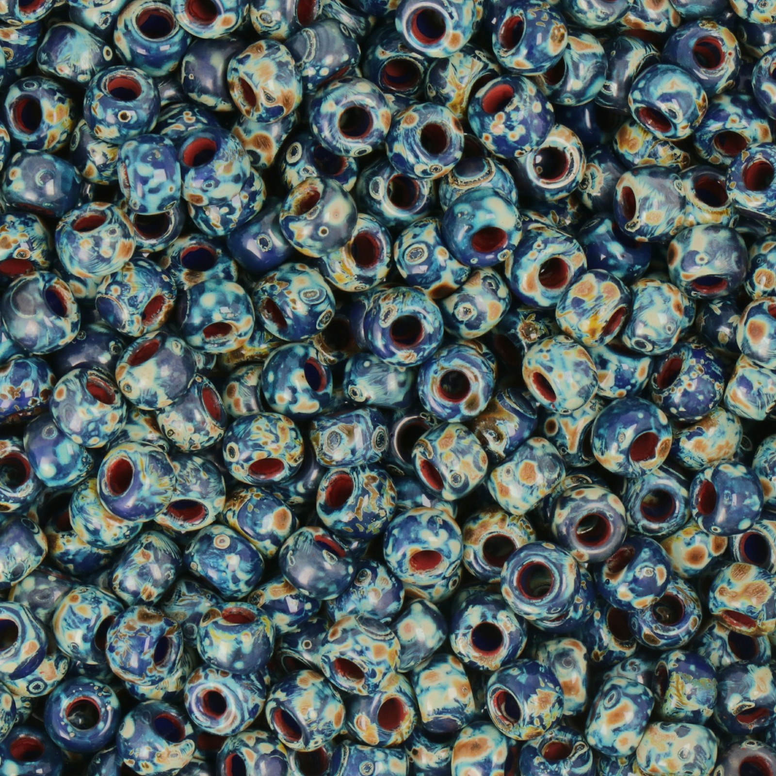 miyuki rocailles 6/0 - picasso opaque cobalt (4518) | 10gr