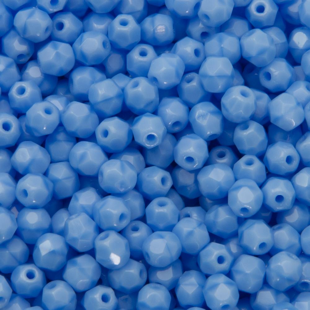 böhmische glasschliffperlen lined opaque sapphire 4mm | 50st