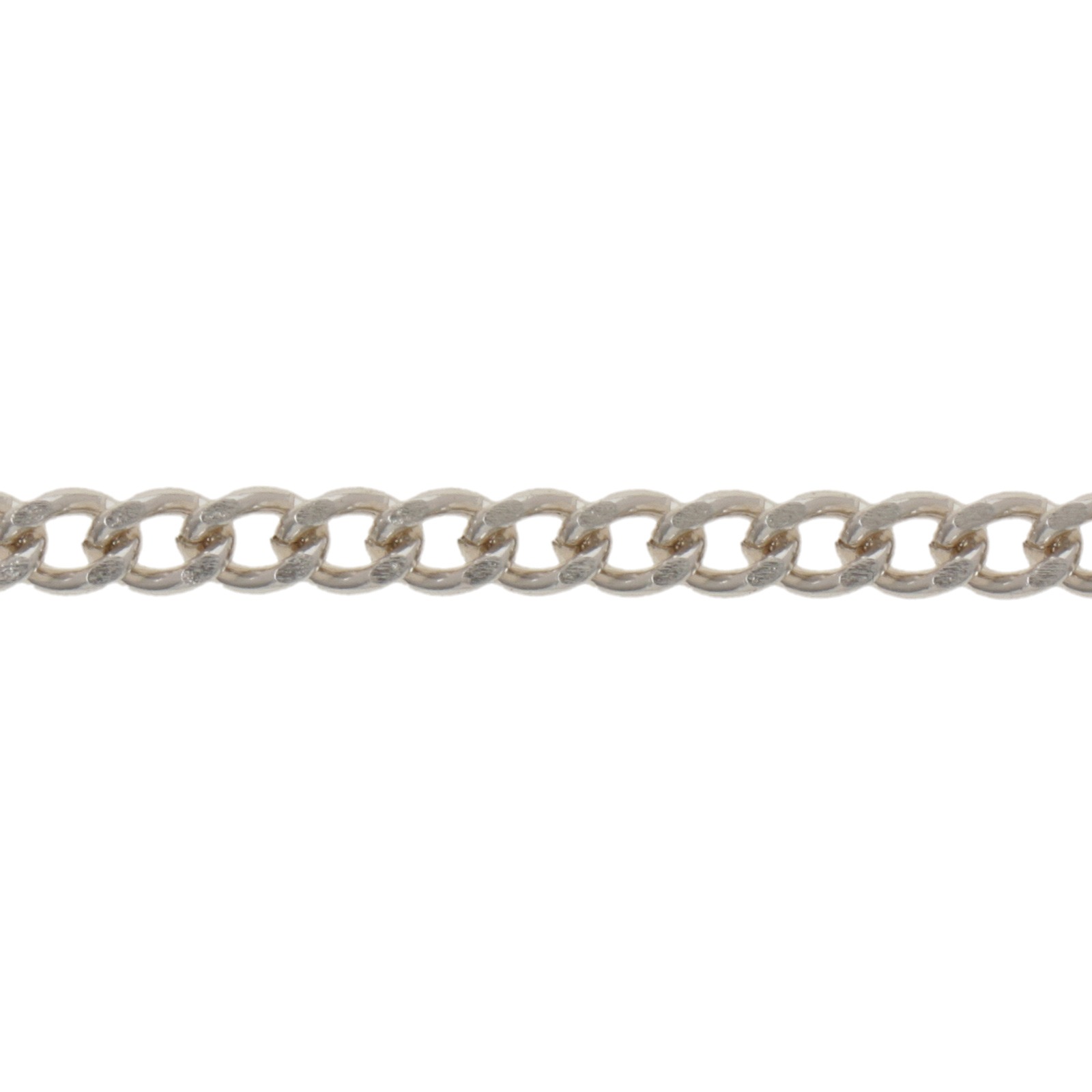 silver color aluminum chain - groumette 5x3,5mm | 1mt