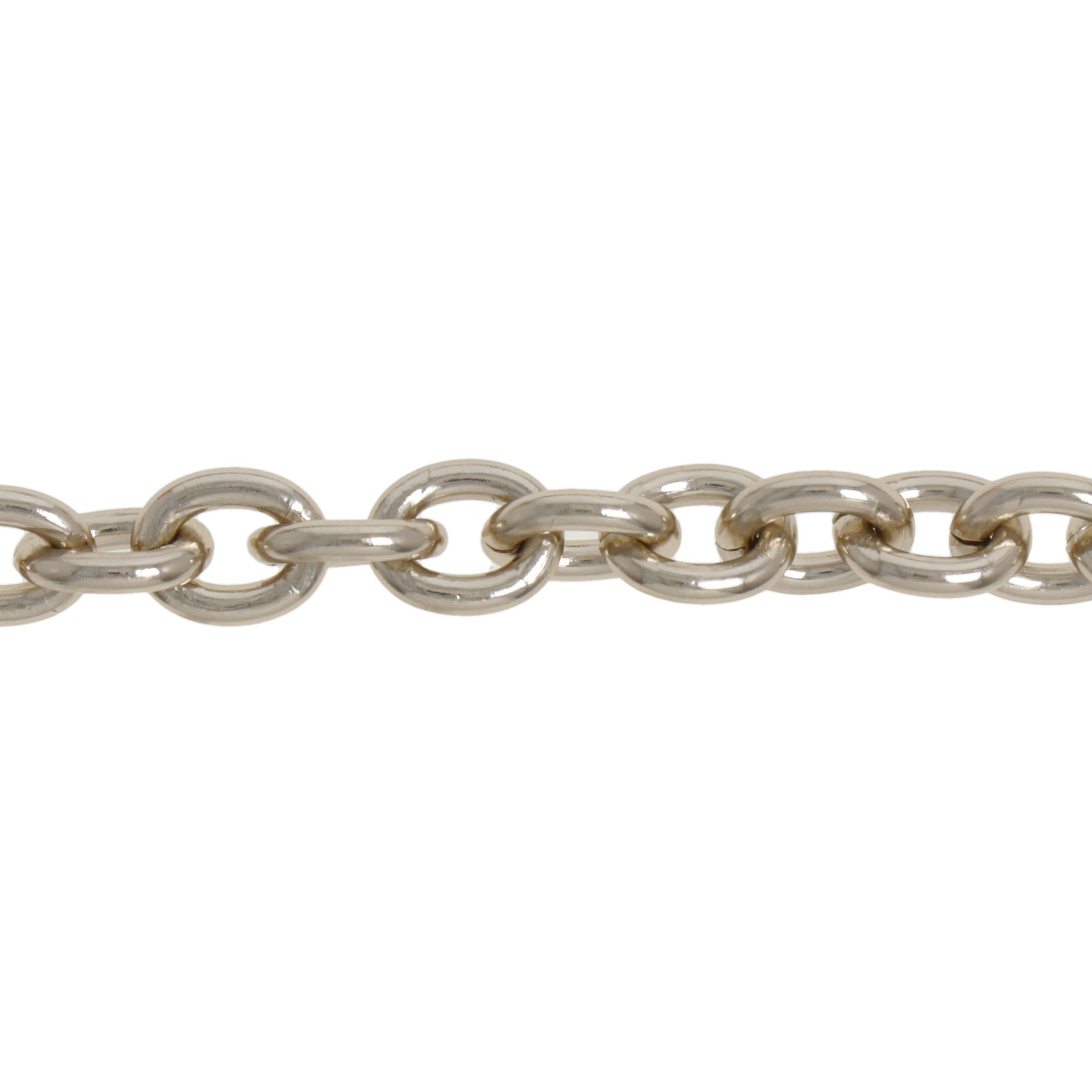 silver color aluminum chain - oval cable 8x7mm | 1mt