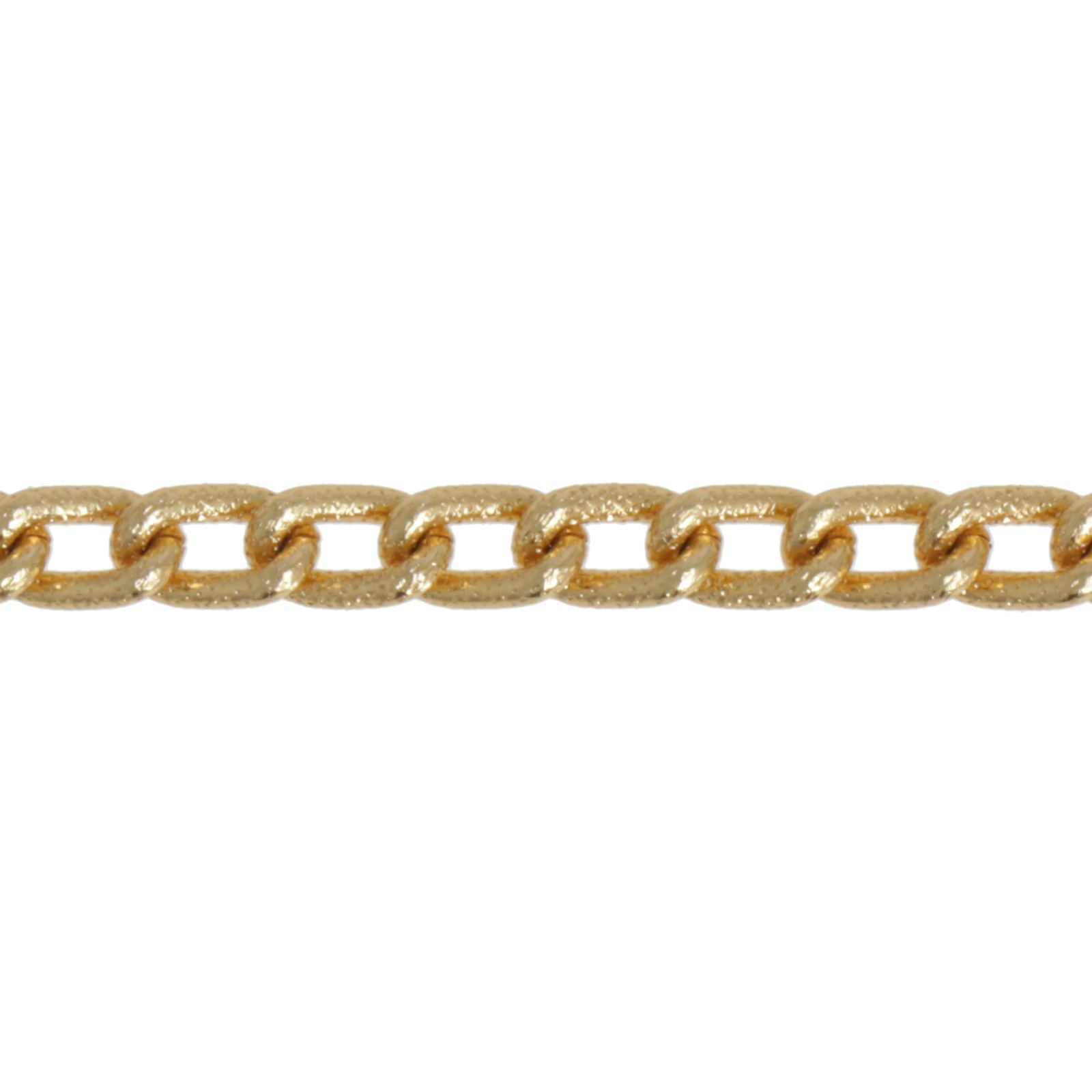 yellow gold color aluminum chain - groumette knurled 6x4mm | 1mt