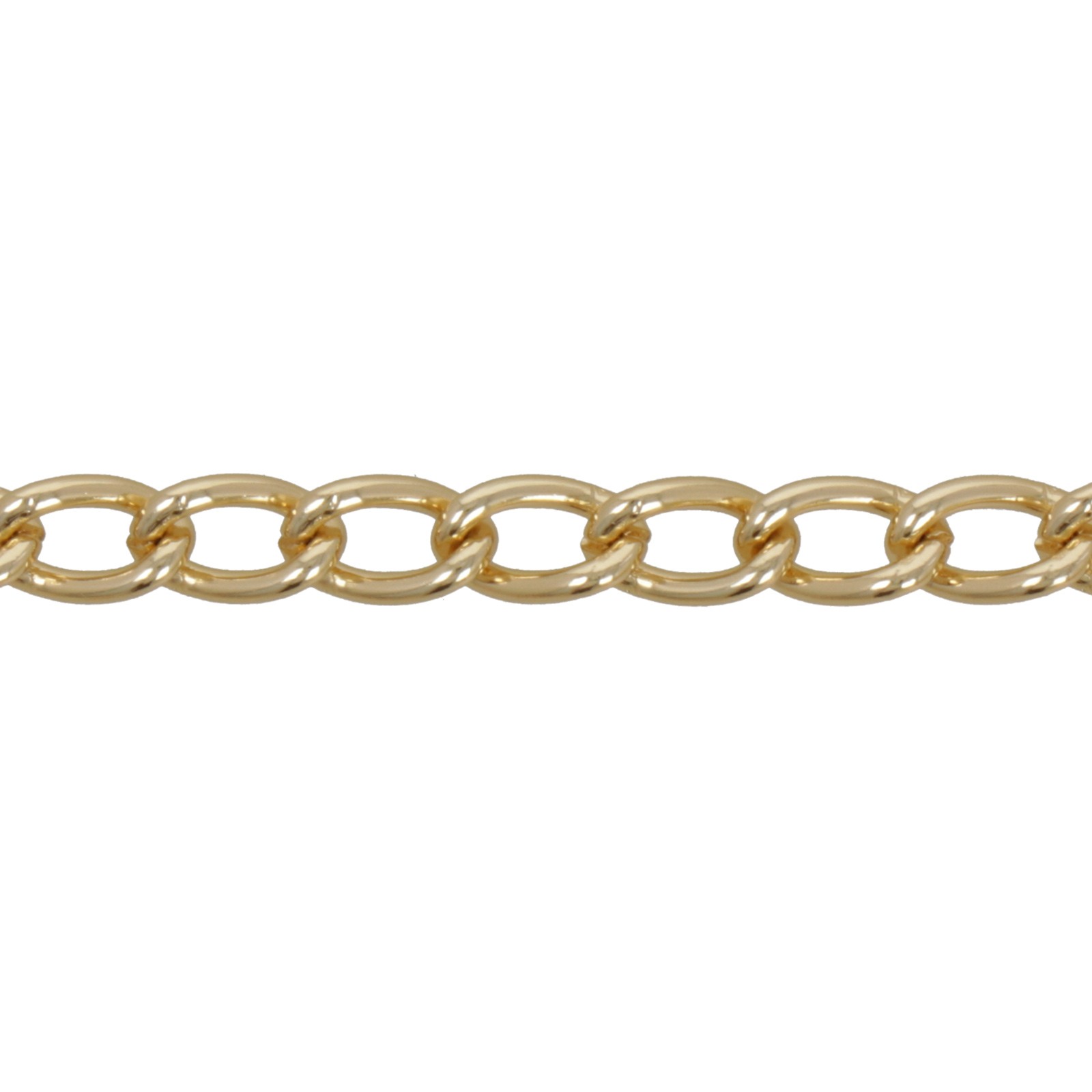 yellow gold color aluminum chain - groumette 7,5x4,5mm | 1mt