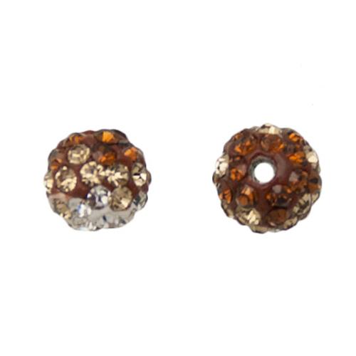 pave' beads - smoky topaz multicolor round 6mm | 1pc