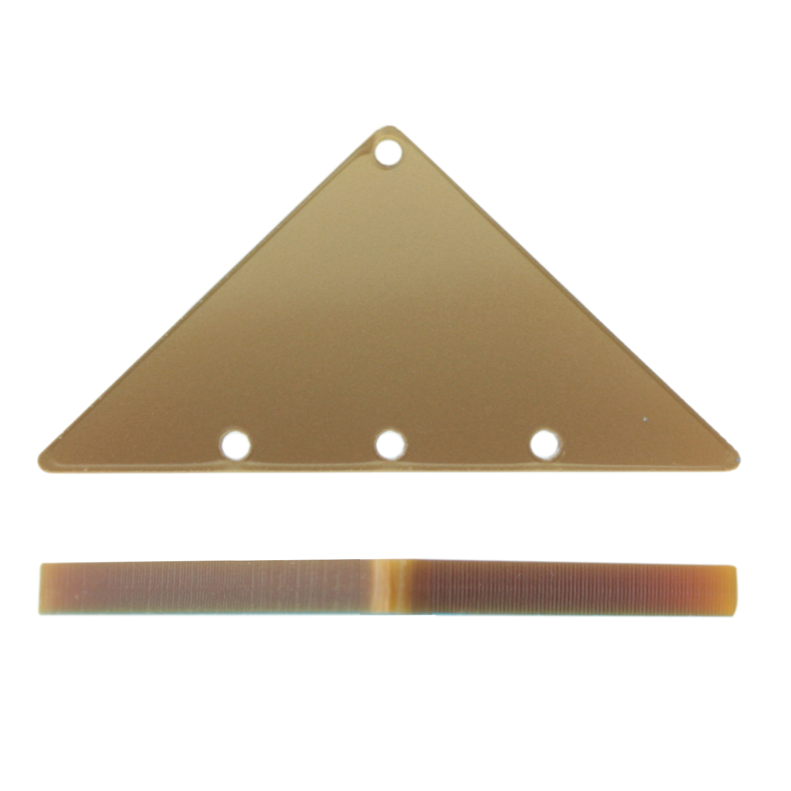 plexiglass gold triangle with 4 hole - 50x25mm | 1pc