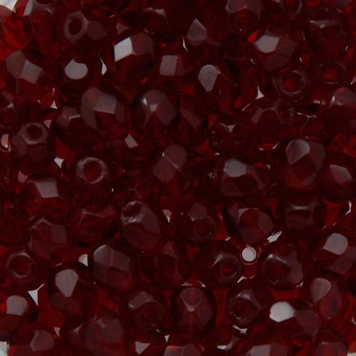 böhmische glasschliffperlen dark ruby 3mm | 50st