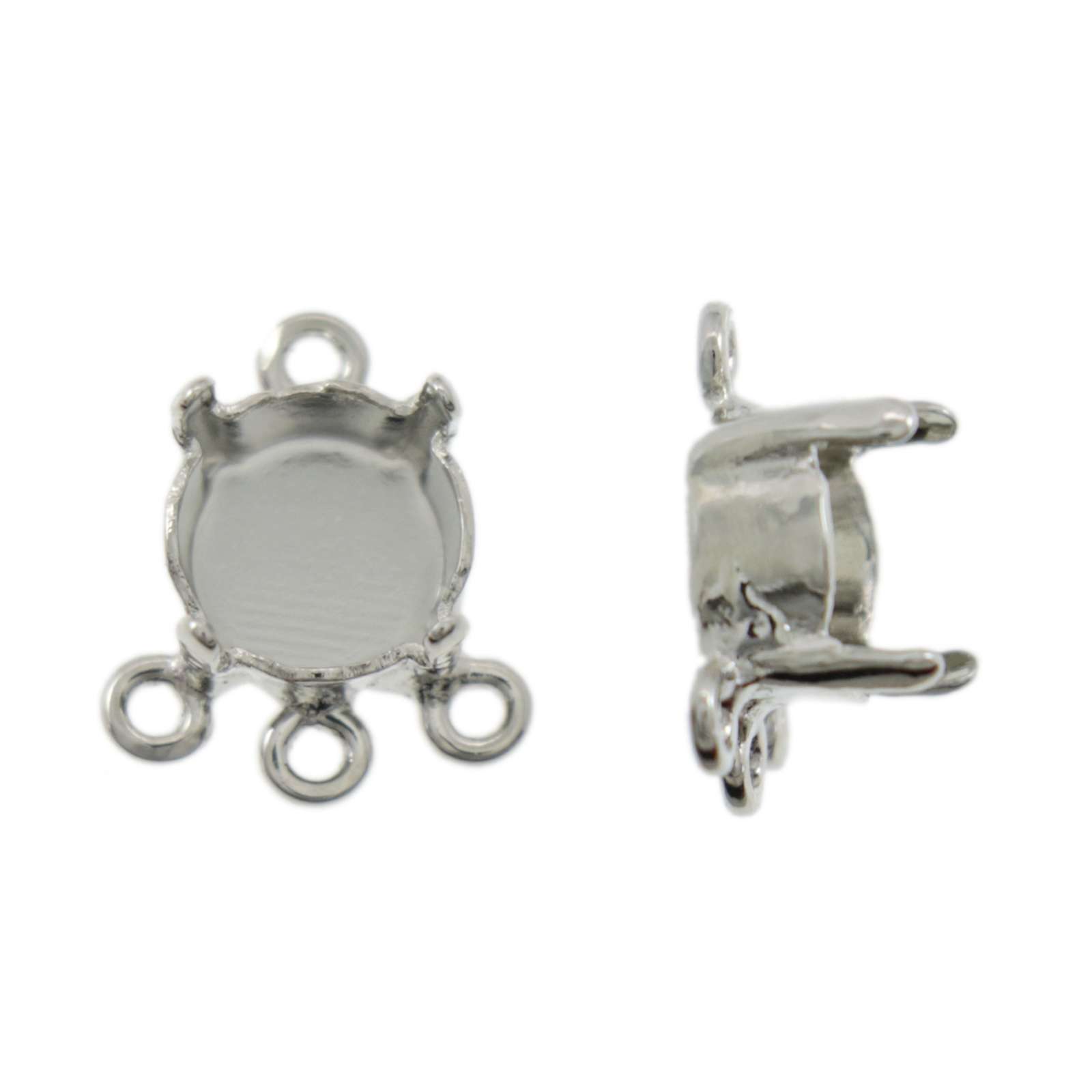 rhodium silver plated setting for chaton ss39 (8,16-8,41mm) 13x10mm | 1pc