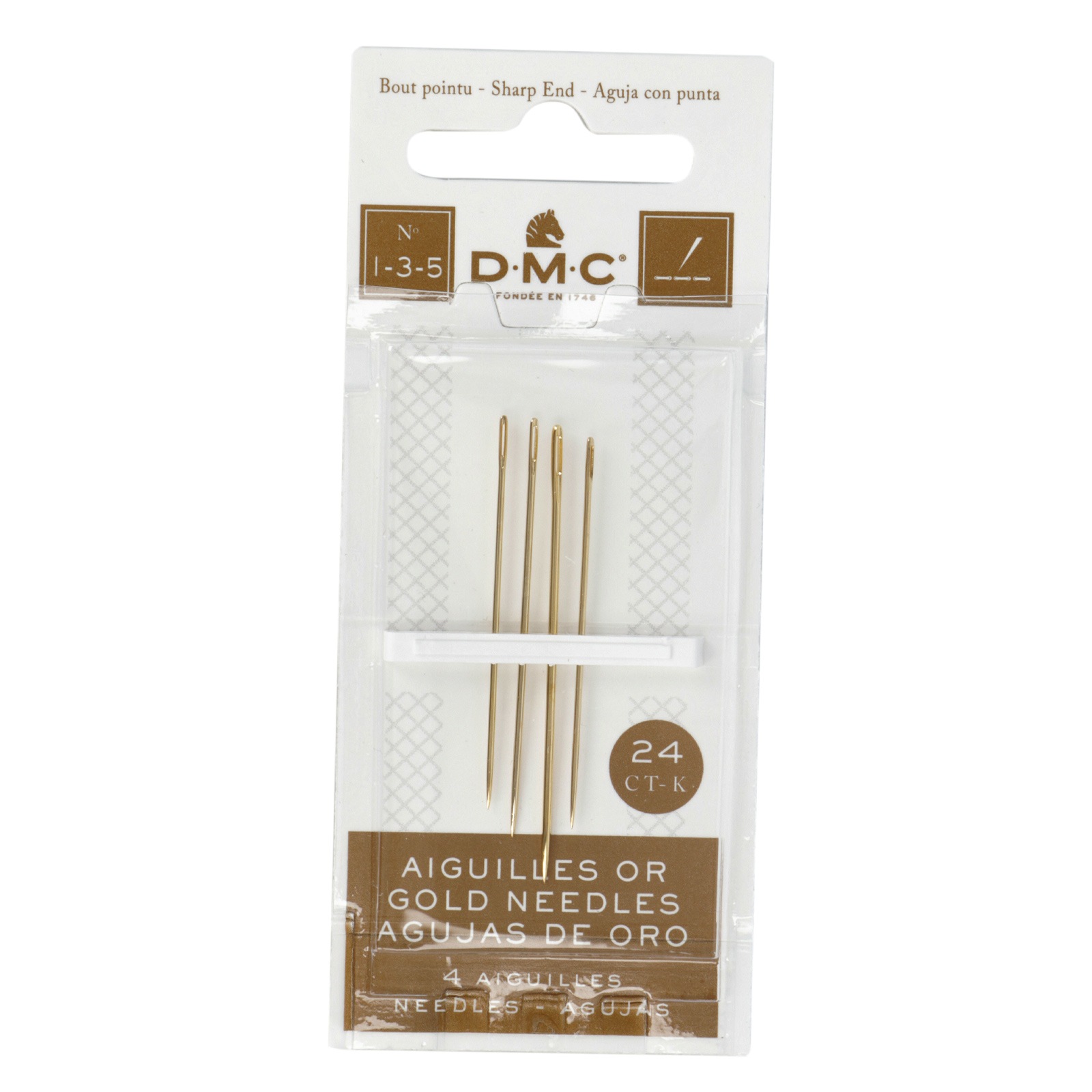 dmc embroidery gold plated needles - size 1-3-5 - 4pcs package | 1pc