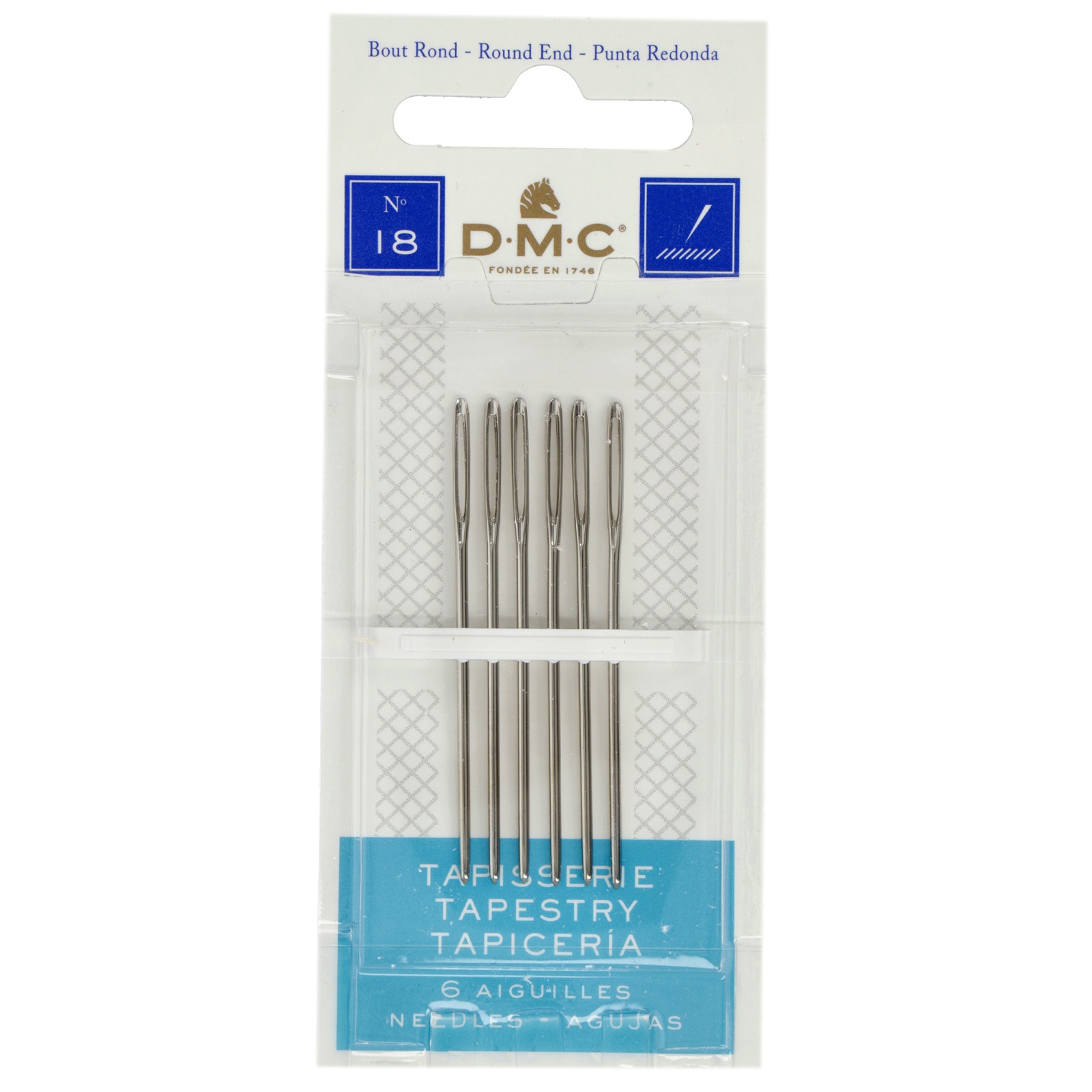 dmc round end tapestry needles - size 18 - 6pcs package | 1pc