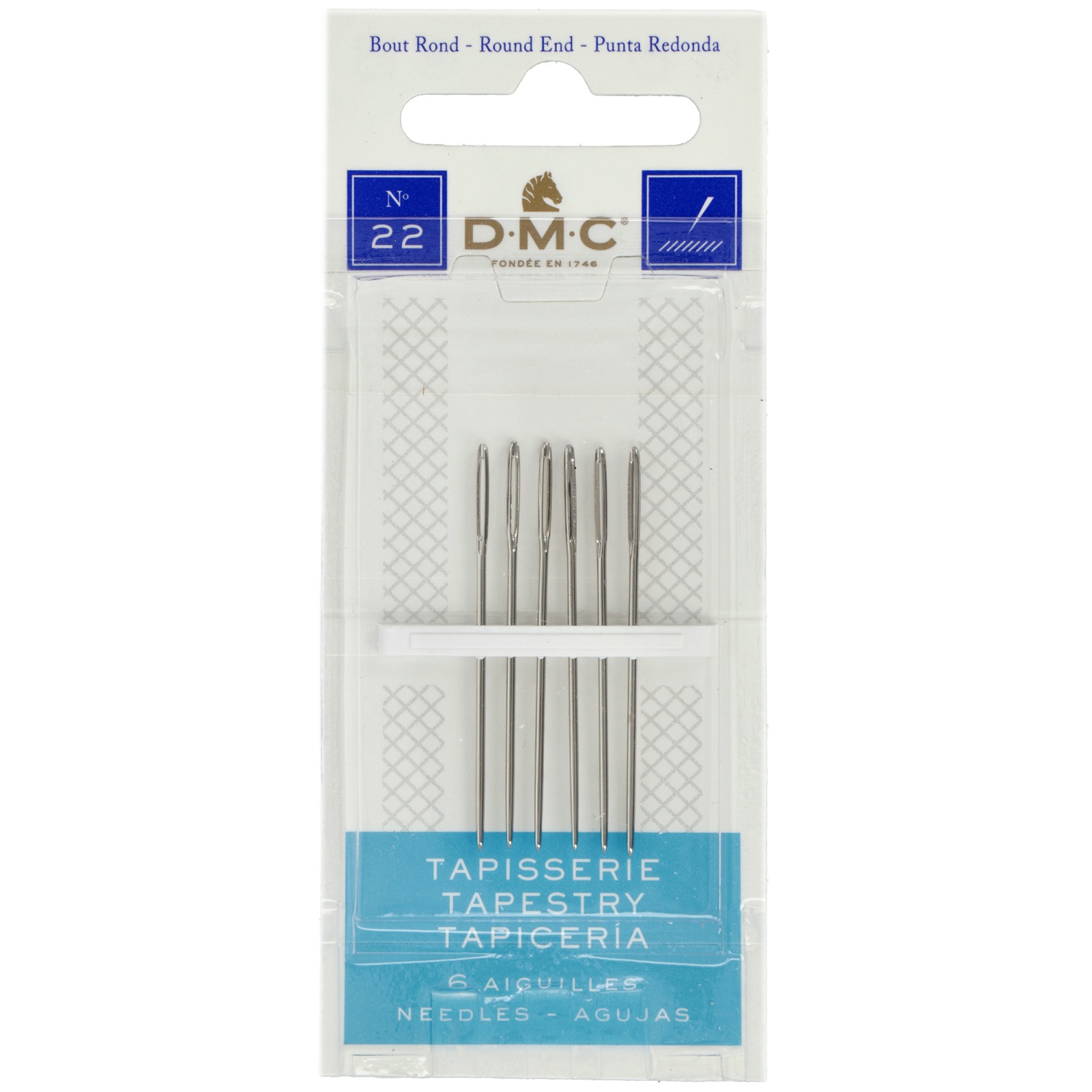 dmc round end tapestry needles - size 22 - 6pcs package | 1pc
